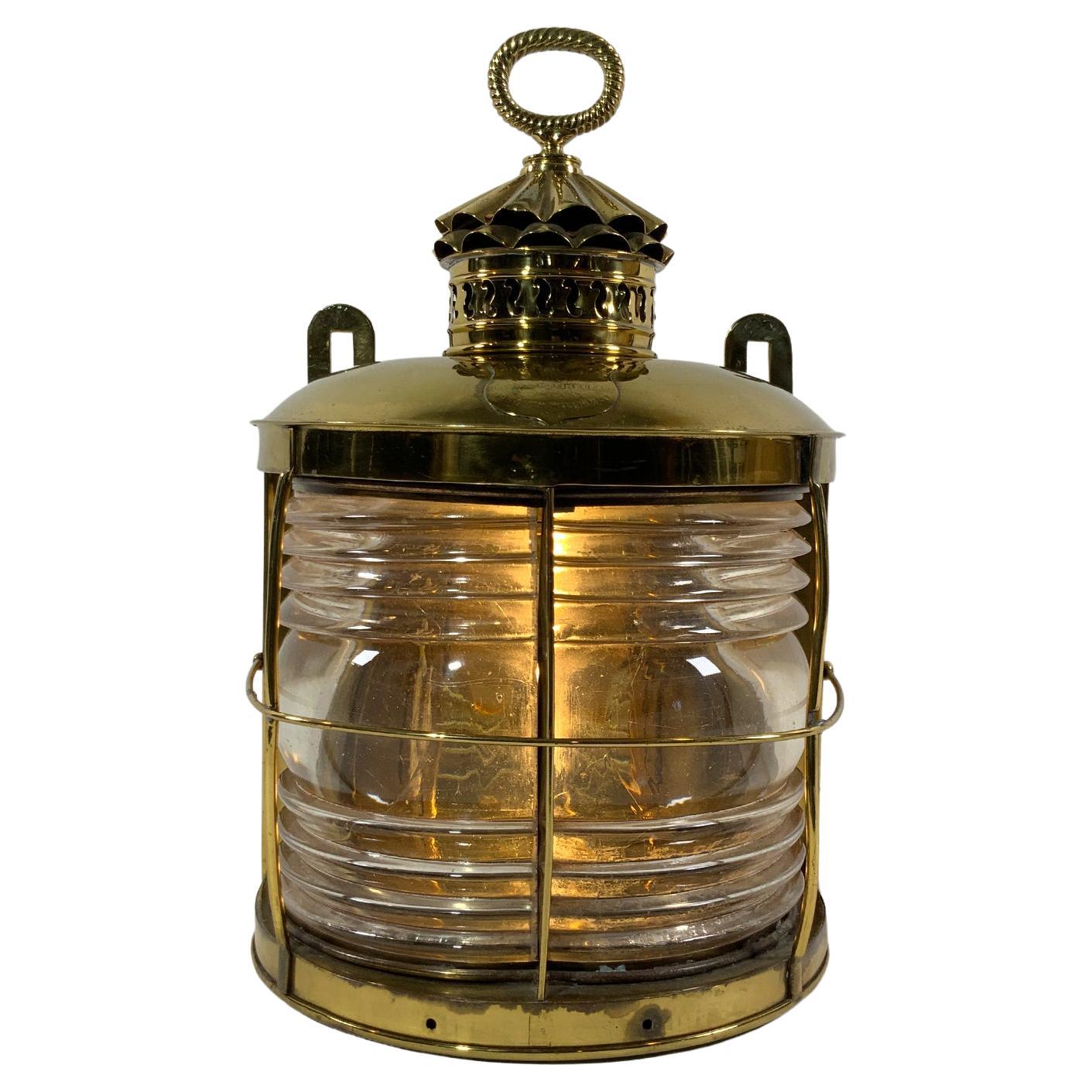 1960s Neptune N R Brass Ship Lantern Industrial Vintage Patinated