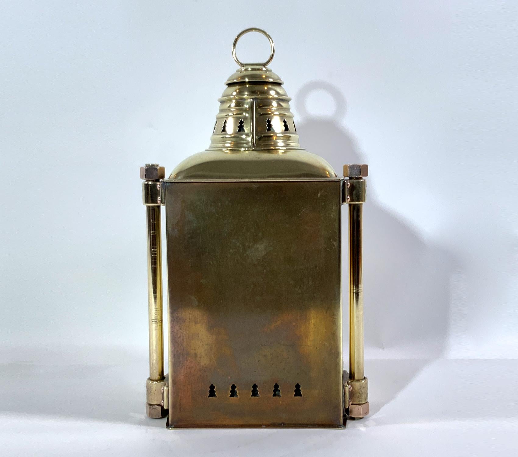 Brass Ships Masthead Lantern with Lavender Lens For Sale 1