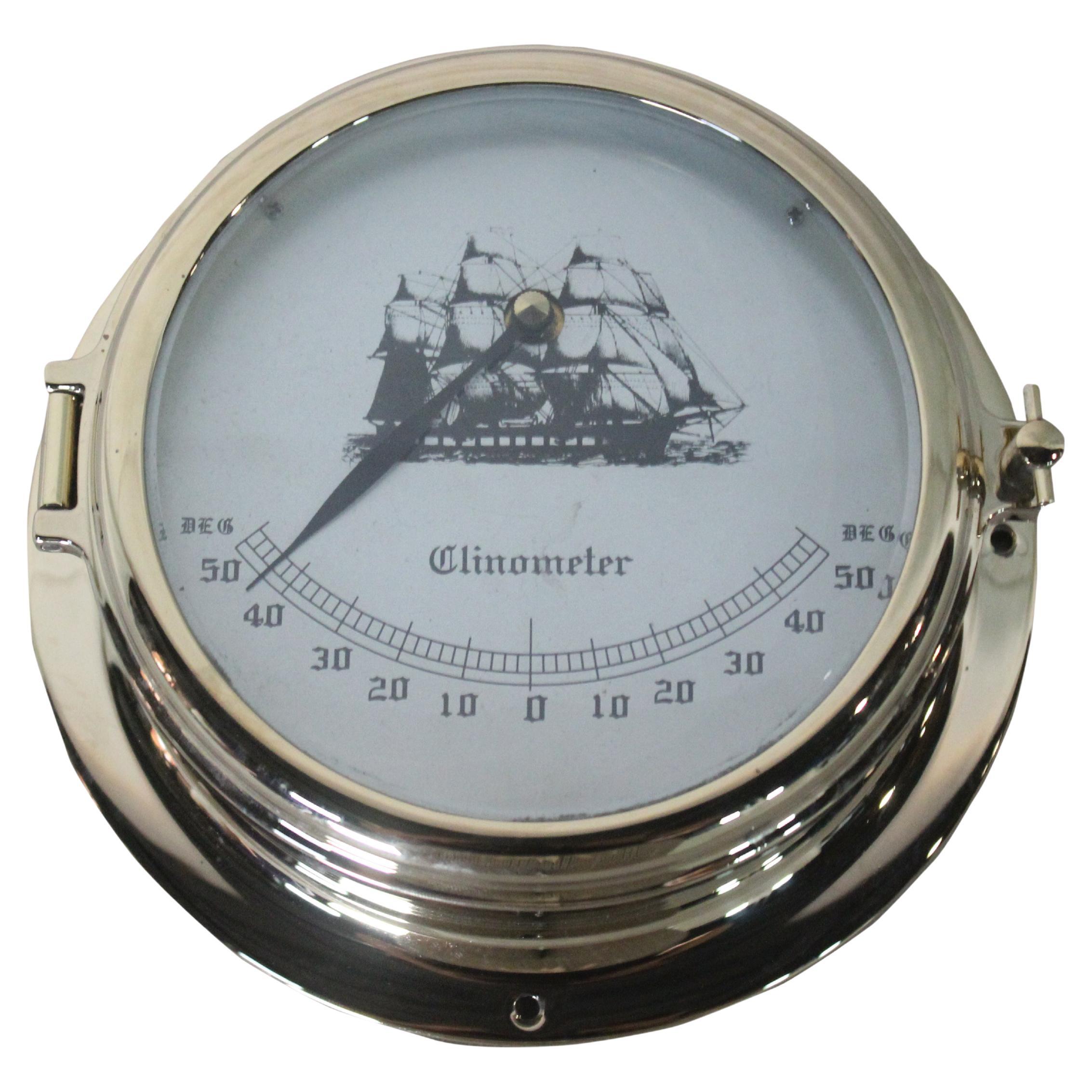 Brass Ship's Nautical Clinometer, Italy