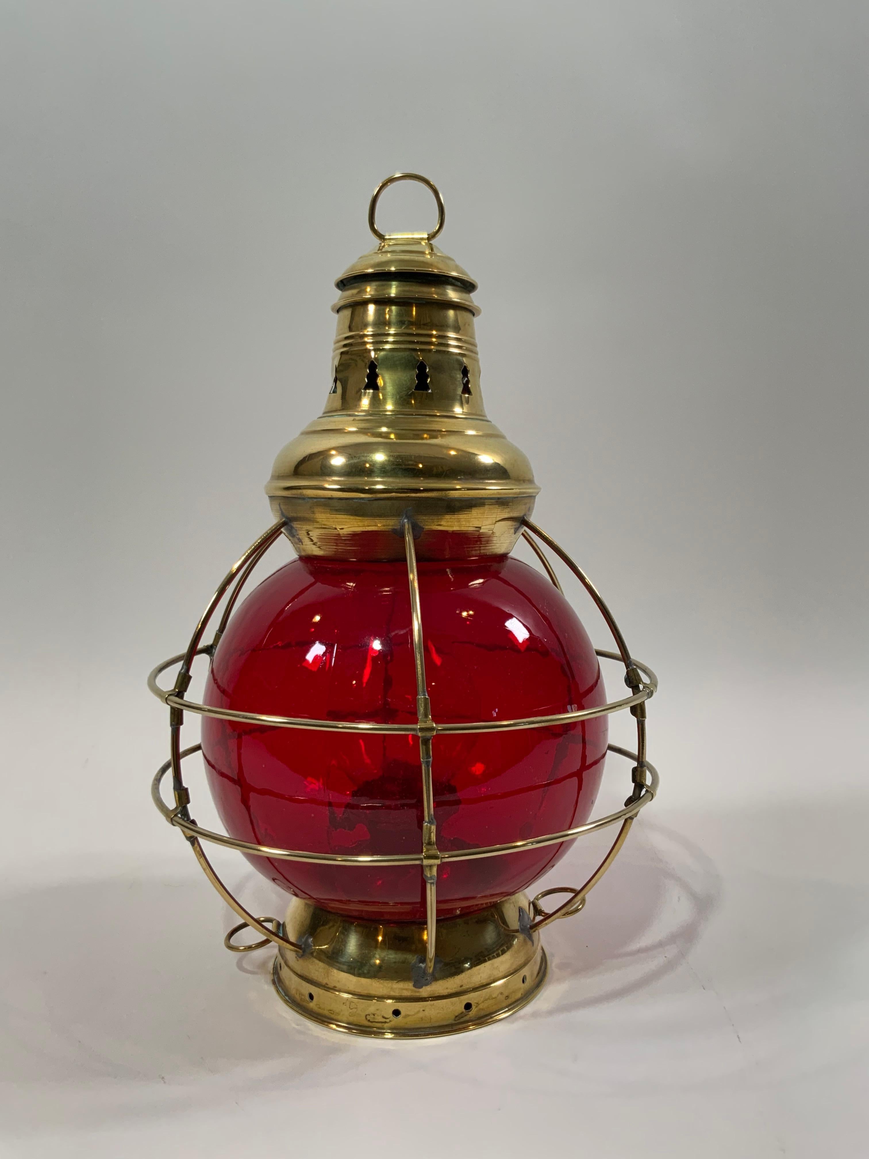 Mid-20th Century Brass Ships Onion Lantern For Sale