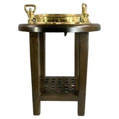 Used Brass Ship's Porthole Table