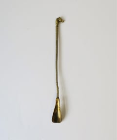 Brass Shoe Horn with Horse and Snake Design