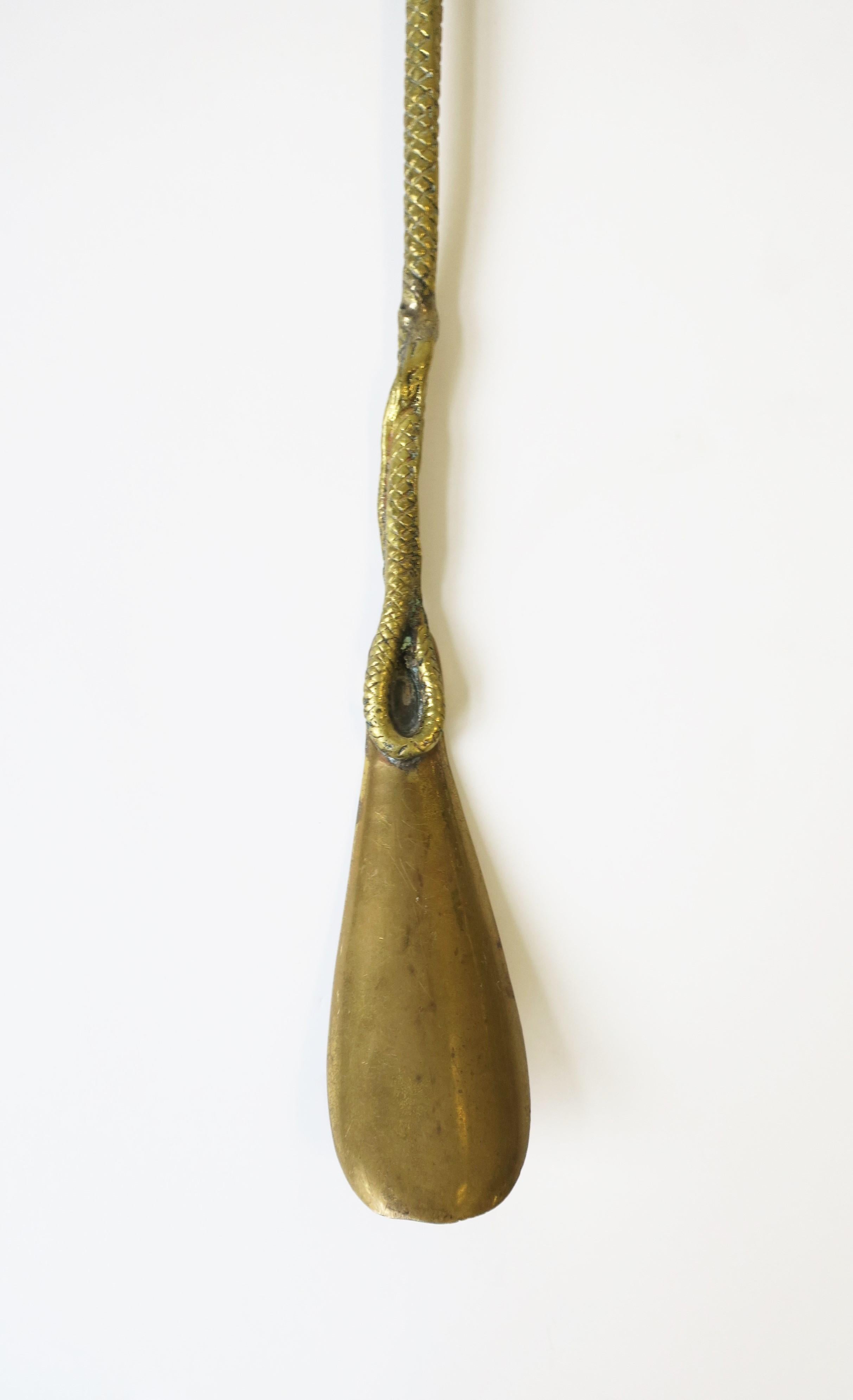 Brass Shoe Horn with Horse and Snake Design 3