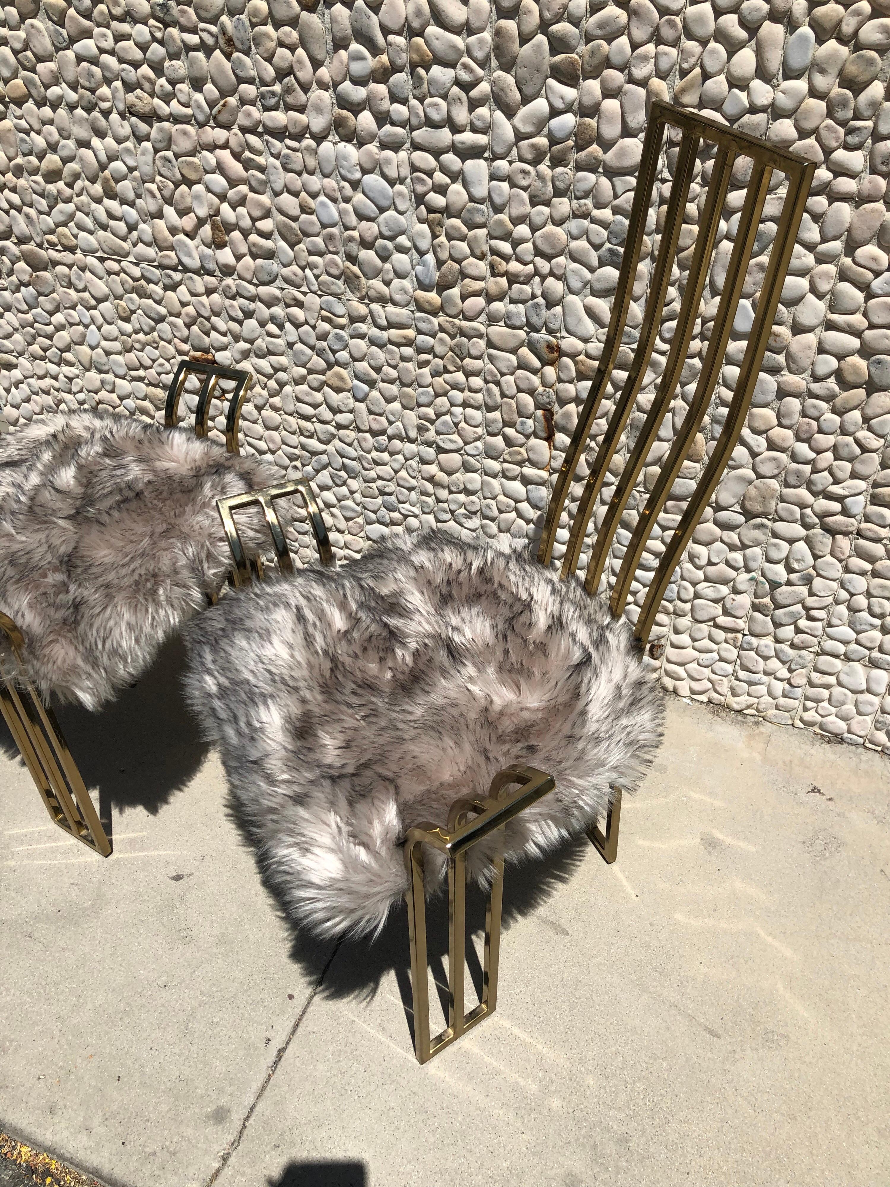 Pair of Modern Brass Chairs Attributed to Pierre Cardin 1
