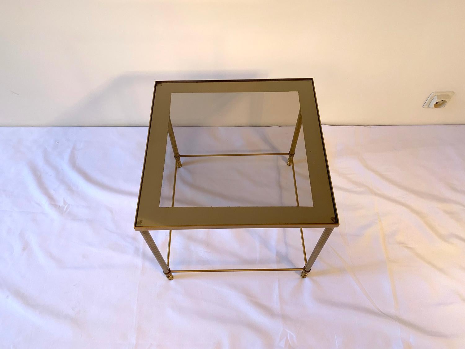 French Brass Side Table, 1960 For Sale