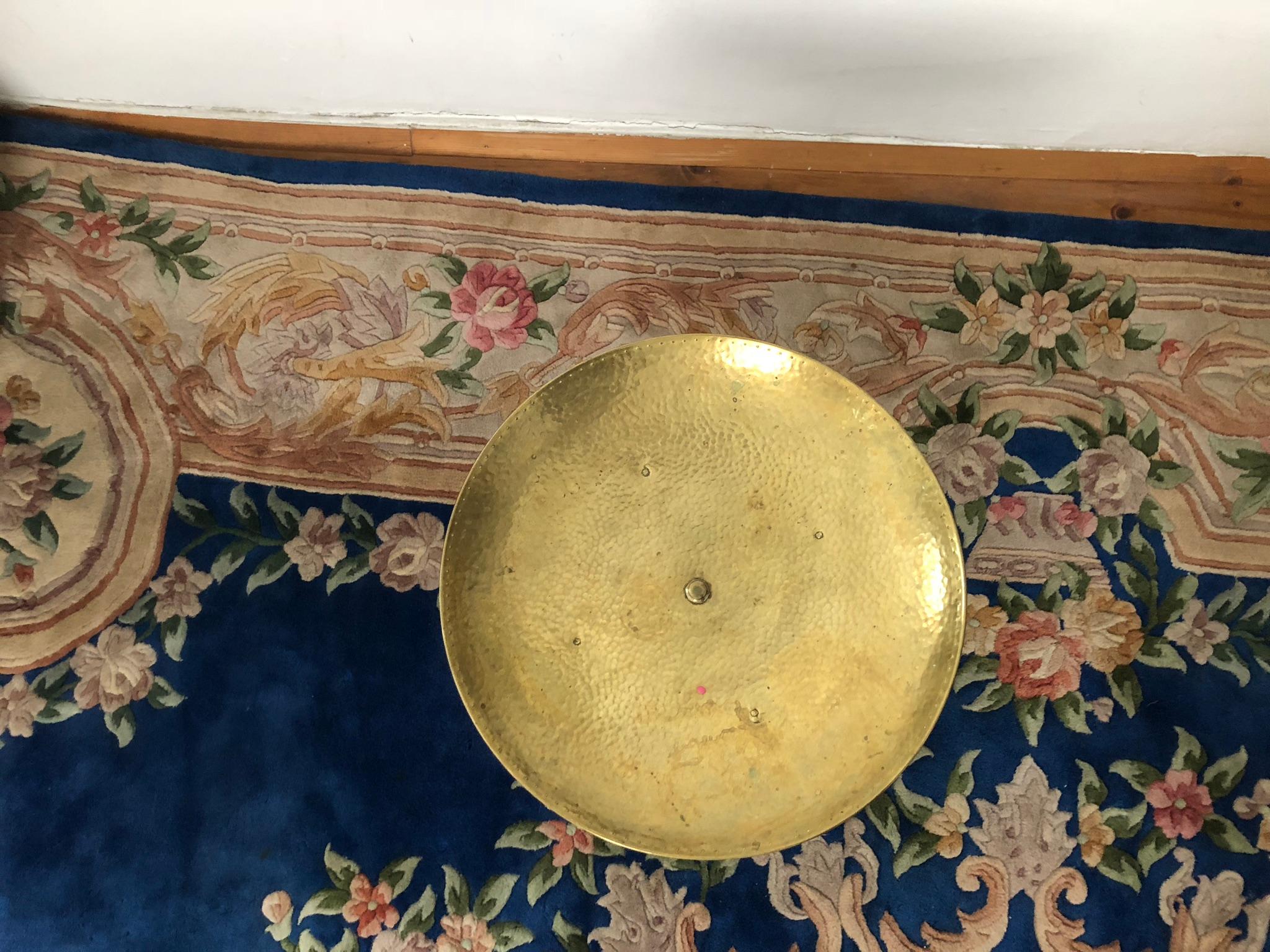 Austrian Brass Side Table/Bowl For Sale