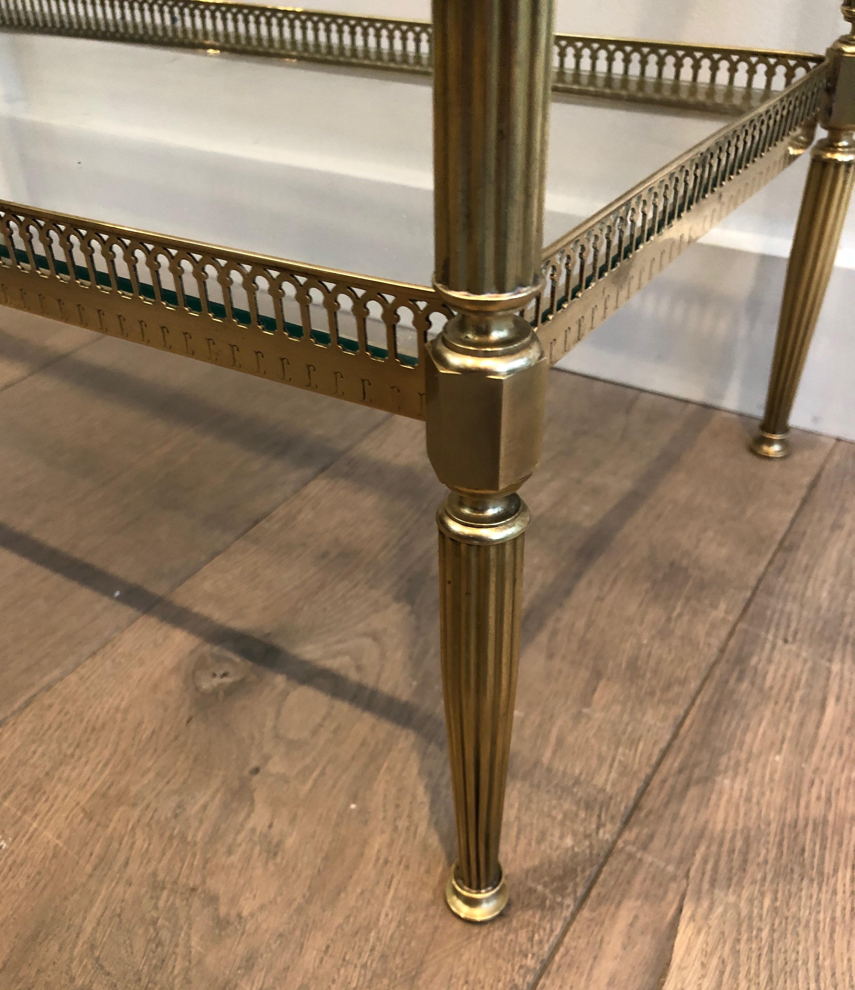 Beistelltisch aus Messing von Maison Jansen 4