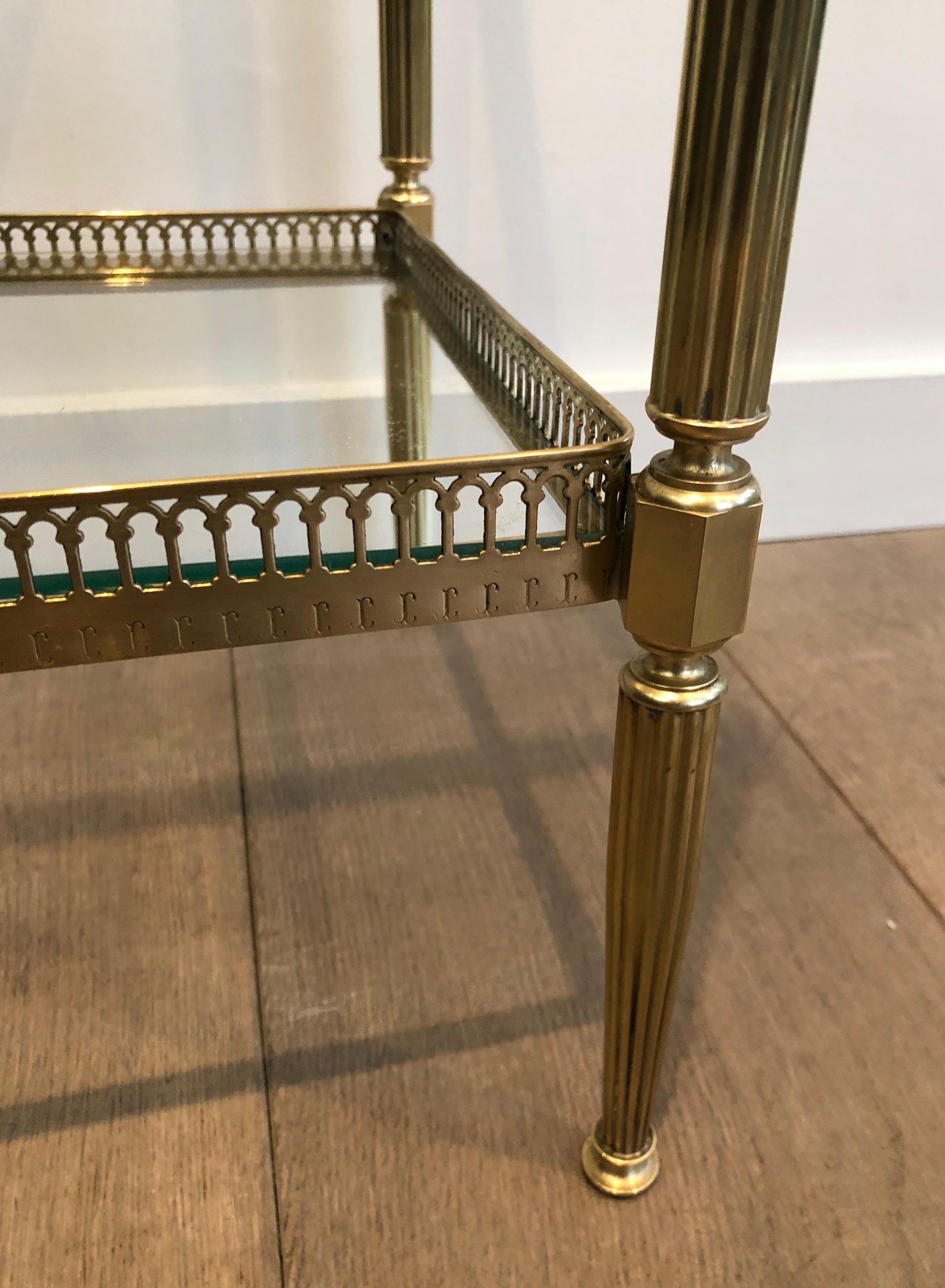 Beistelltisch aus Messing von Maison Jansen 5