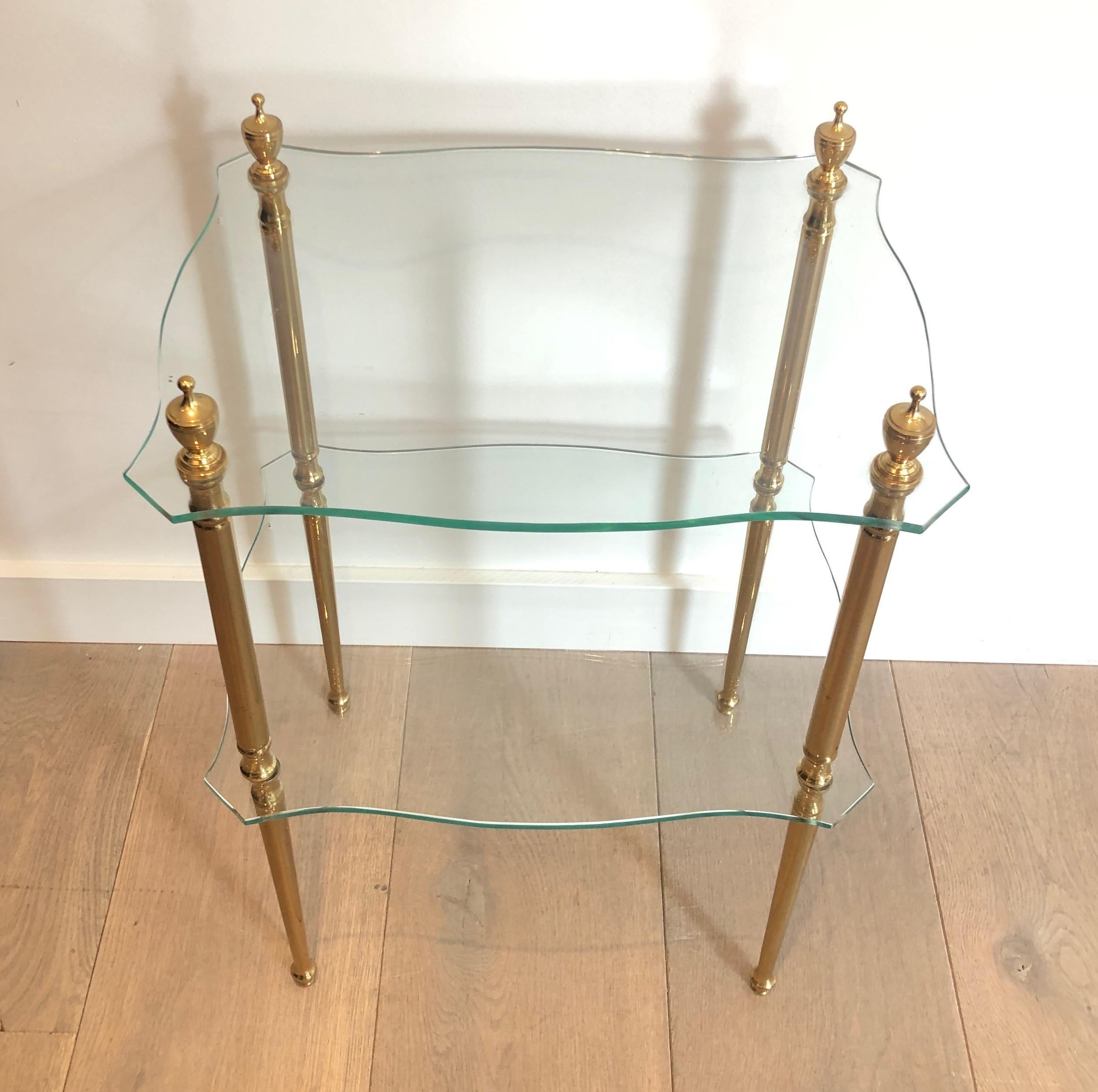 French Brass Side Table by Maison Jansen