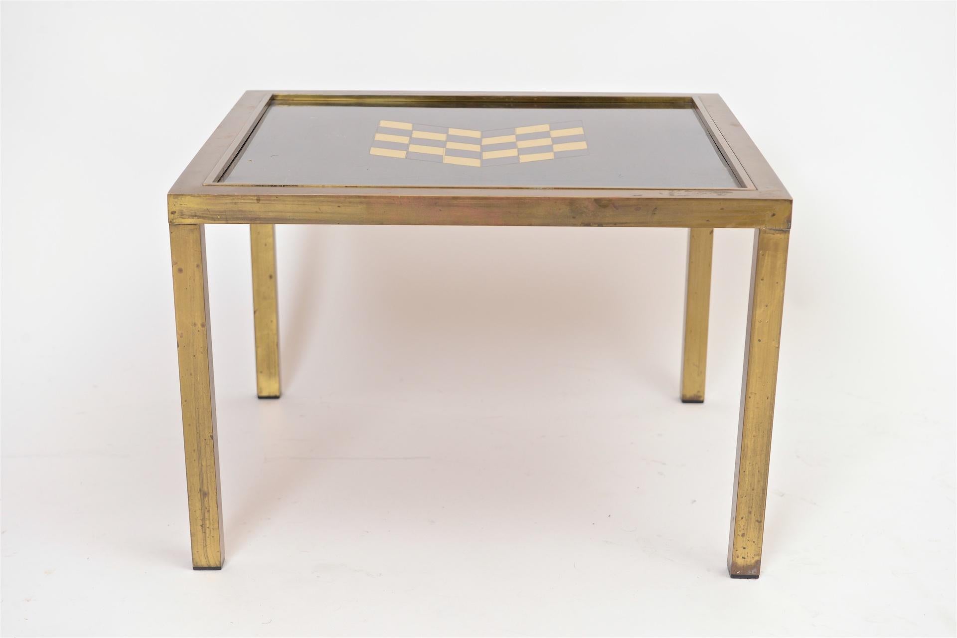 Late 20th Century Brass Side Table, circa 1970