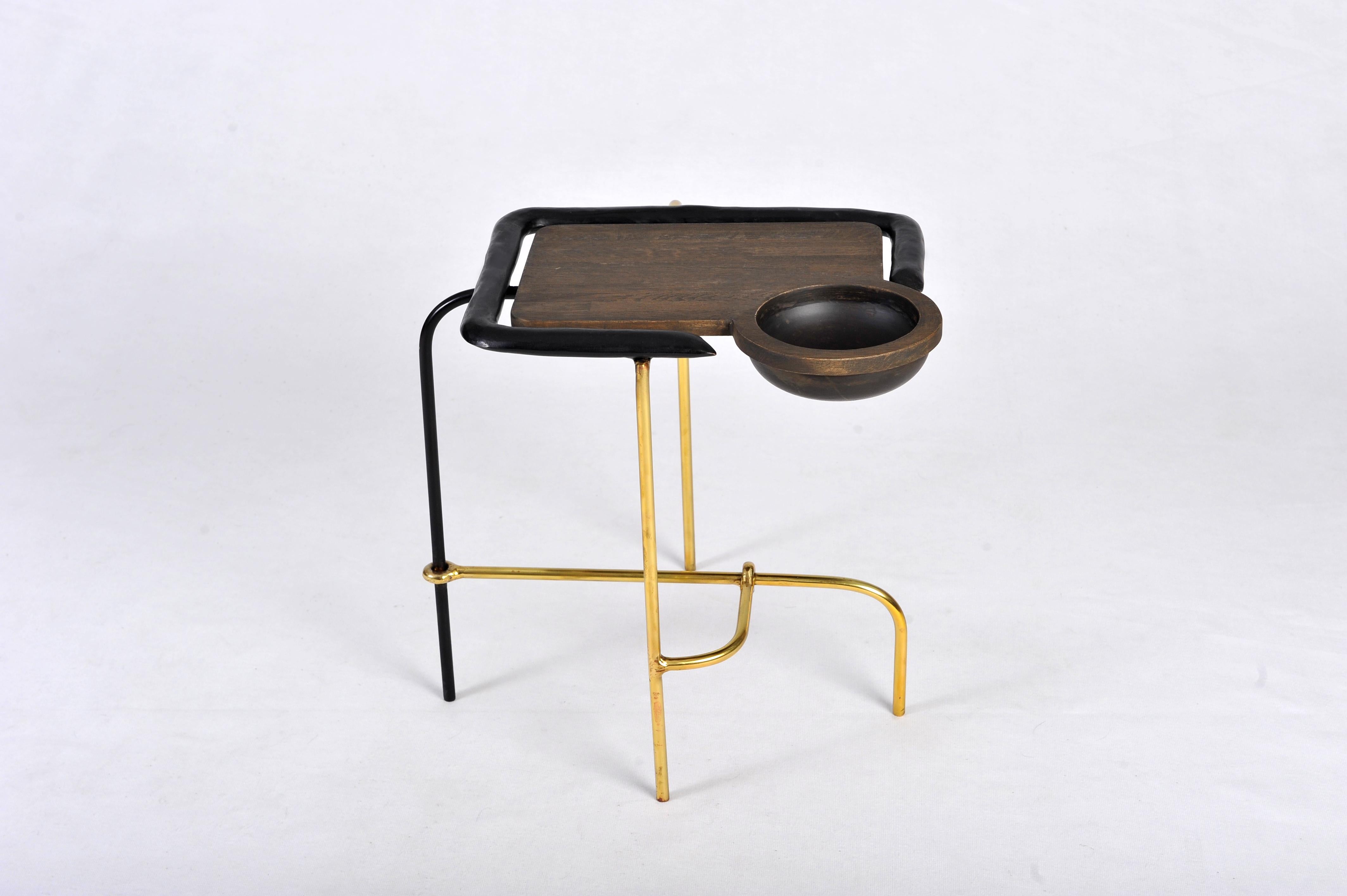 Brass Side Table, Compound I, Misaya In New Condition For Sale In Geneve, CH