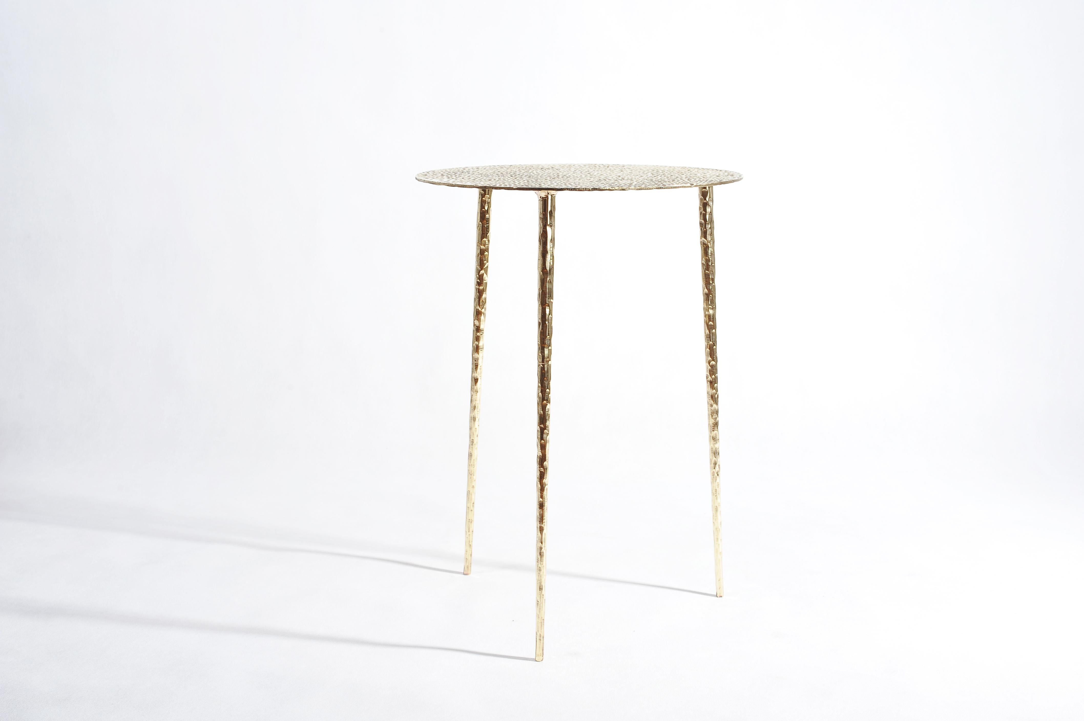 Brass Side Table Signed by Lukasz Friedrich For Sale 4