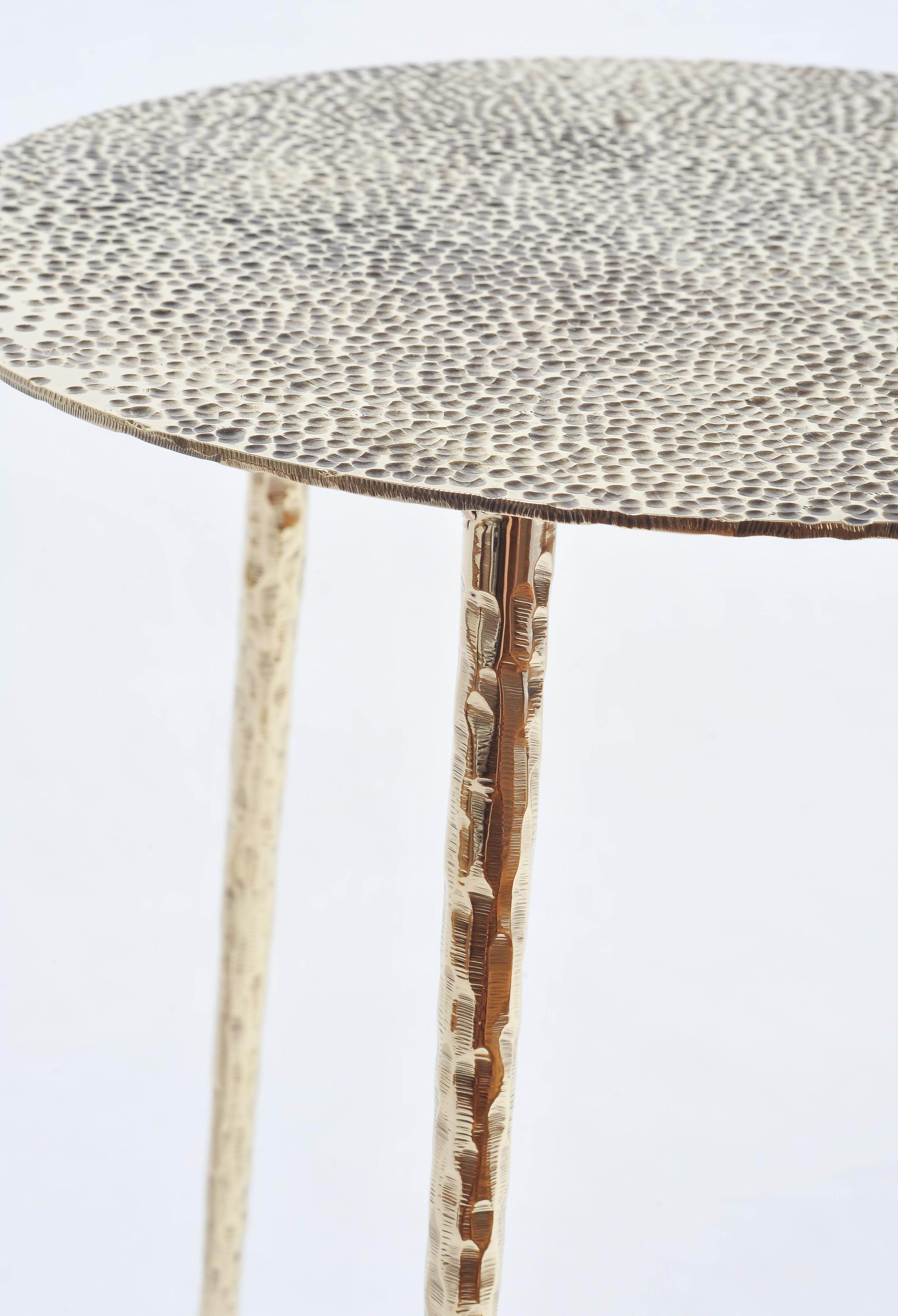 Brass Side Table Signed by Lukasz Friedrich For Sale 8