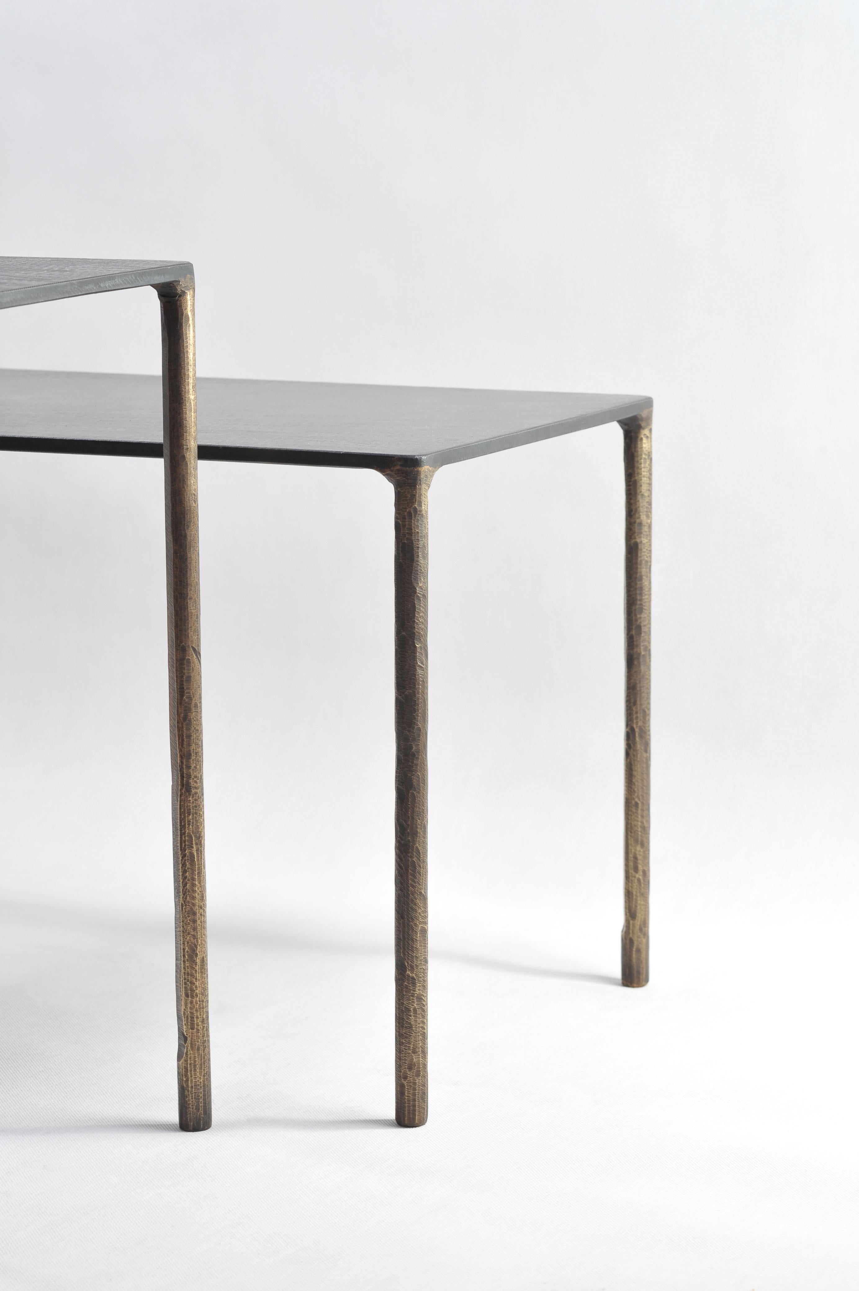 Contemporary Brass Side Table Signed by Lukasz Friedrich For Sale