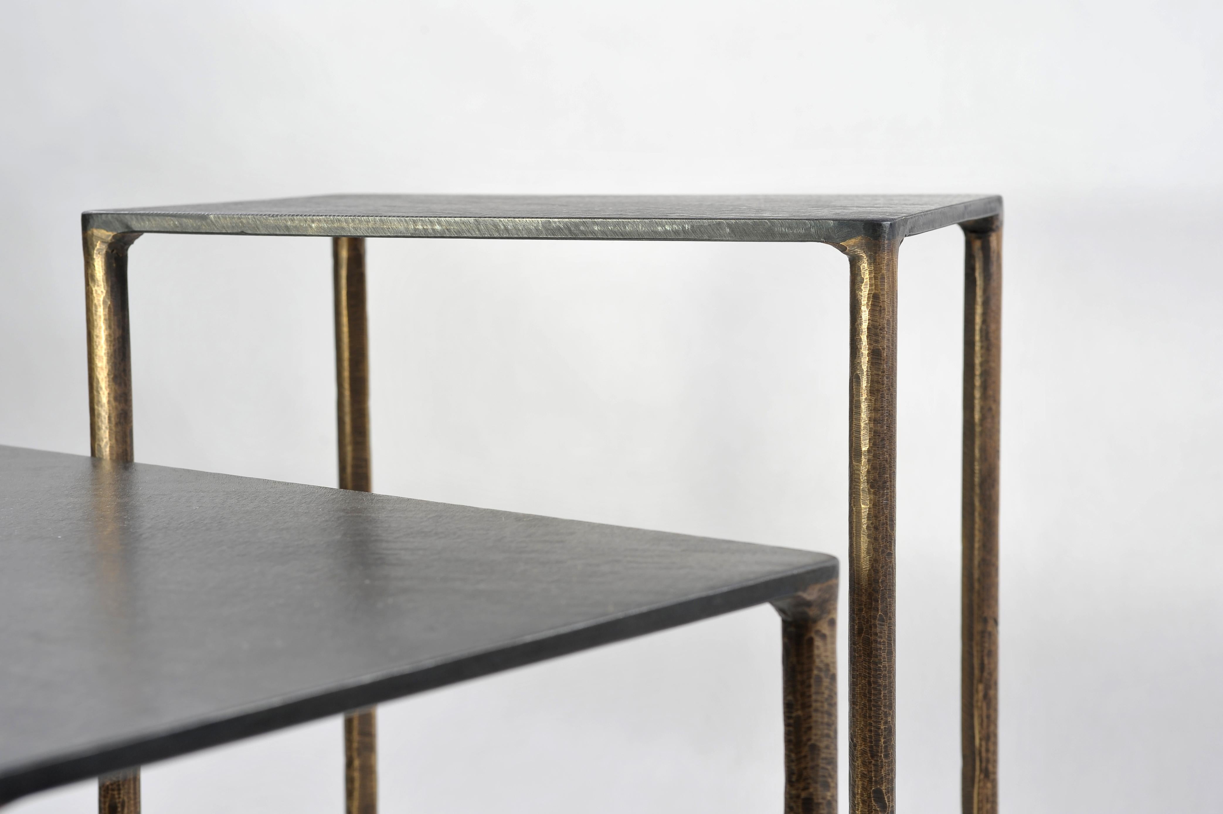 Contemporary Brass Side Table Signed by Lukasz Friedrich For Sale