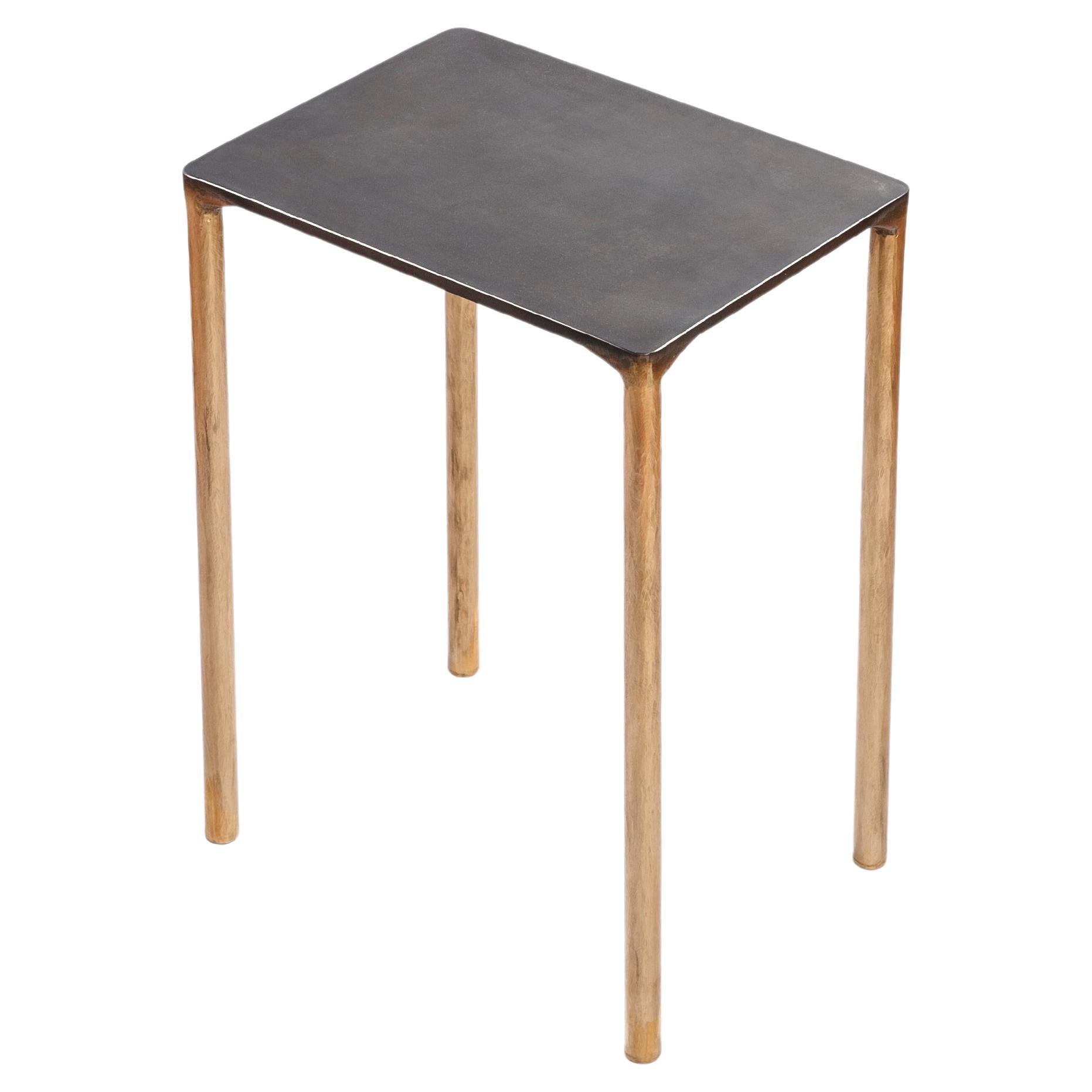 Brass Side Table Signed by Lukasz Friedrich For Sale