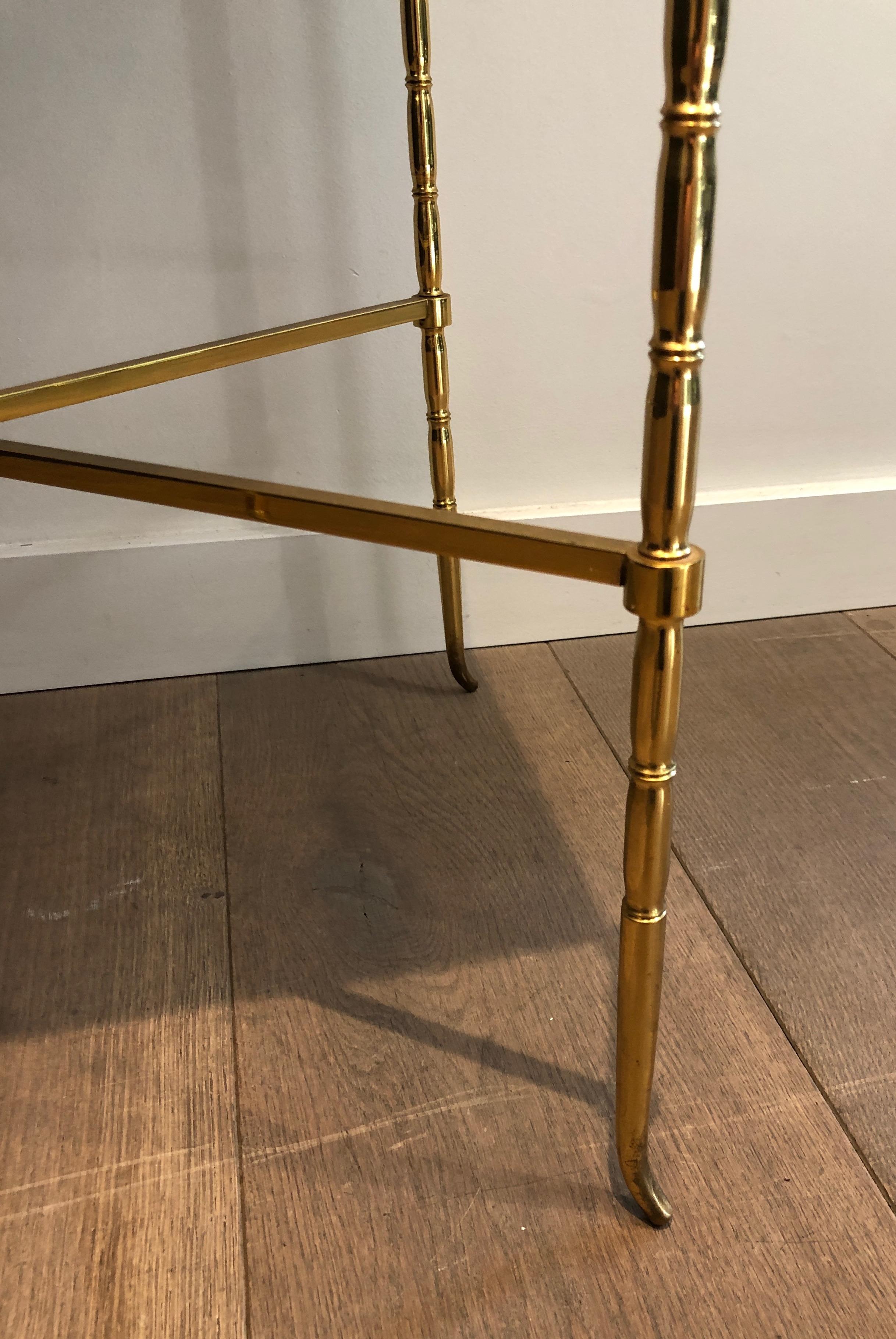 Brass Side Table with Black Marble, French Work by Maison Baguès, circa 1940 5