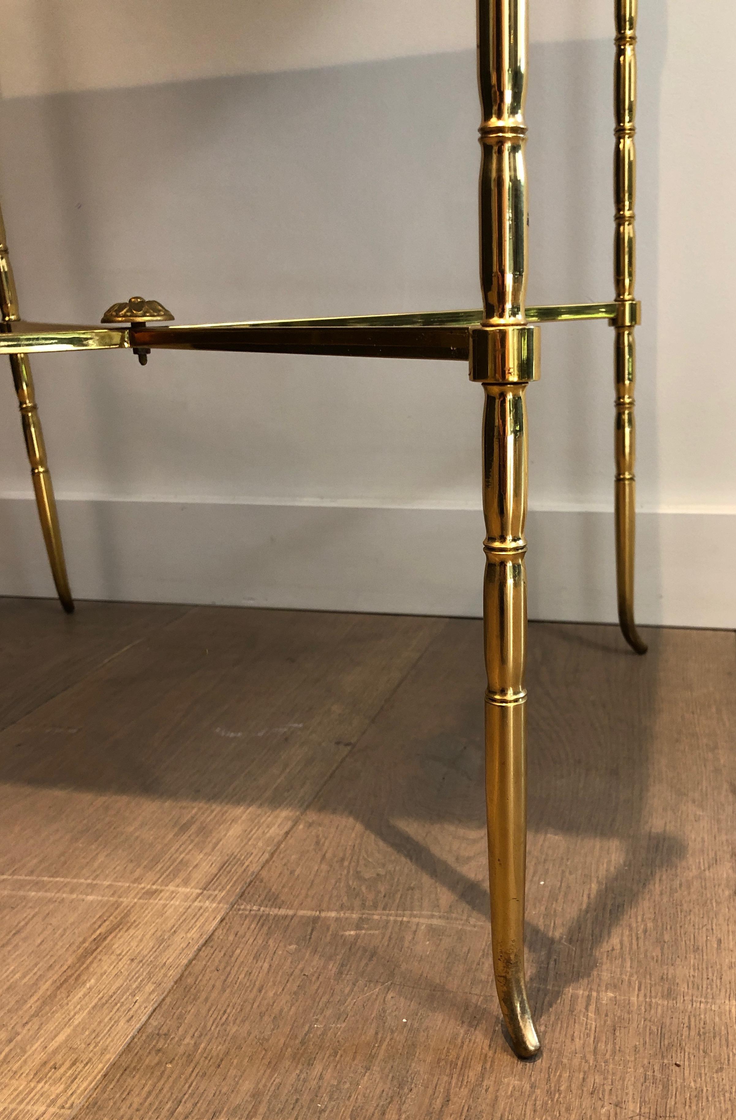 Brass Side Table with Black Marble, French Work by Maison Baguès, circa 1940 6