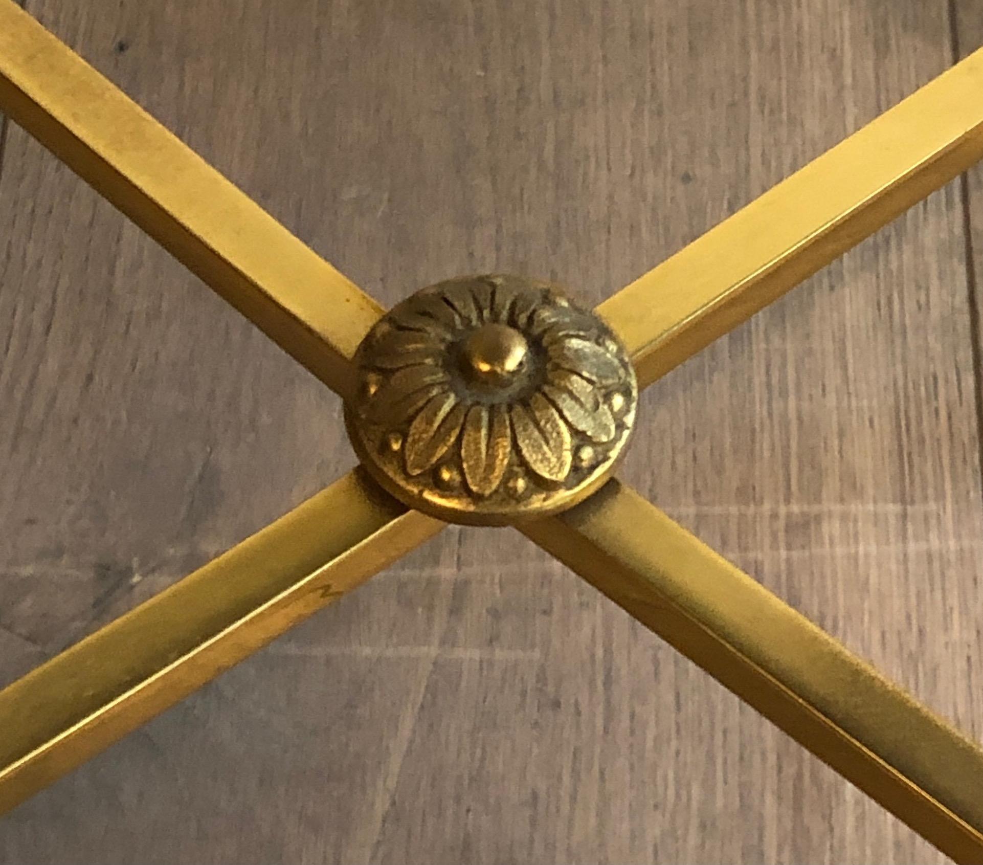 Brass Side Table with Black Marble, French Work by Maison Baguès, circa 1940 12