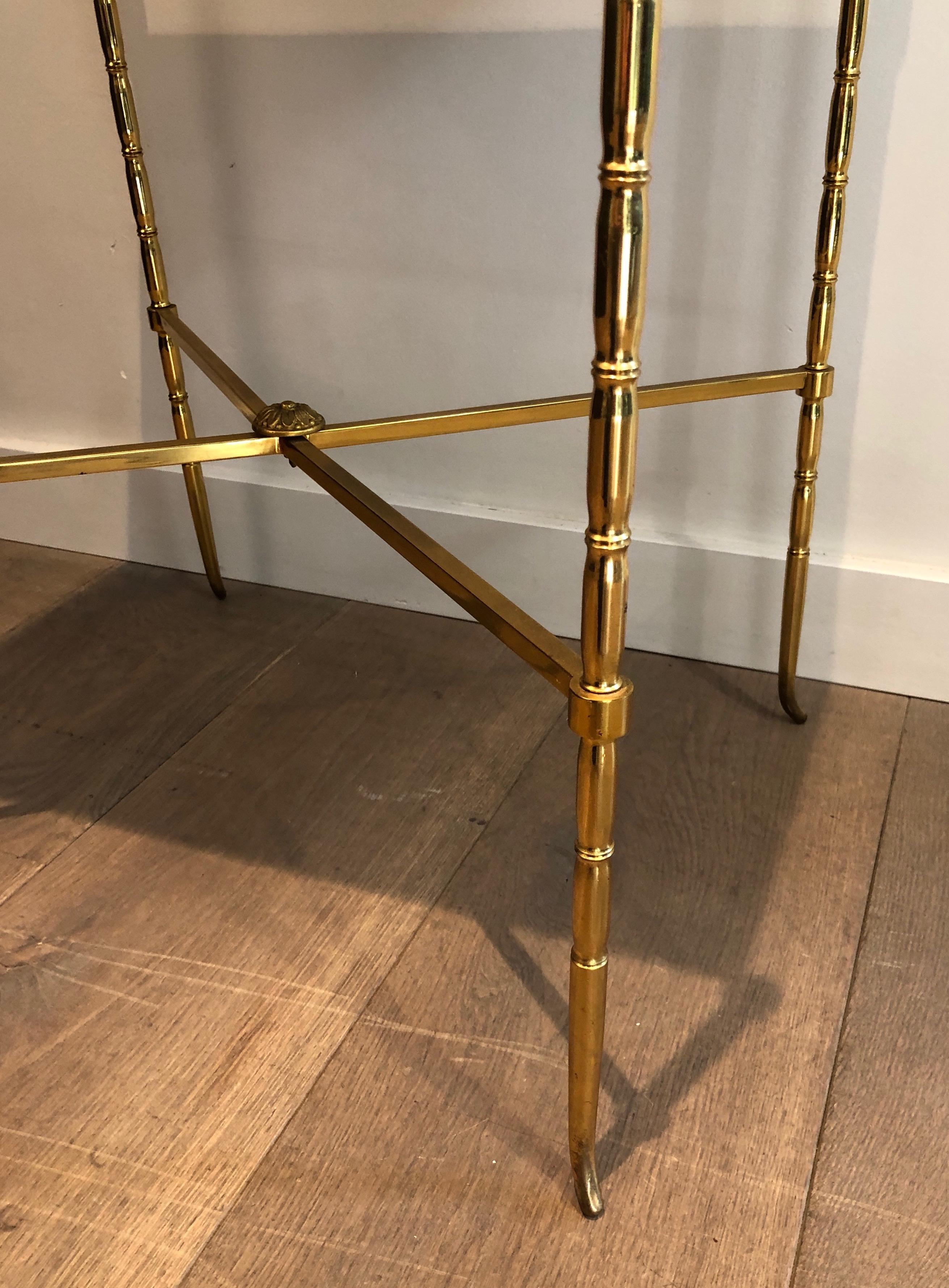 Brass Side Table with Black Marble, French Work by Maison Baguès, circa 1940 3