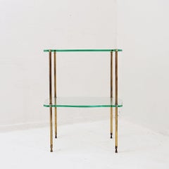 Brass side table with double glass top Maison Jansen Style - Circa 1940
