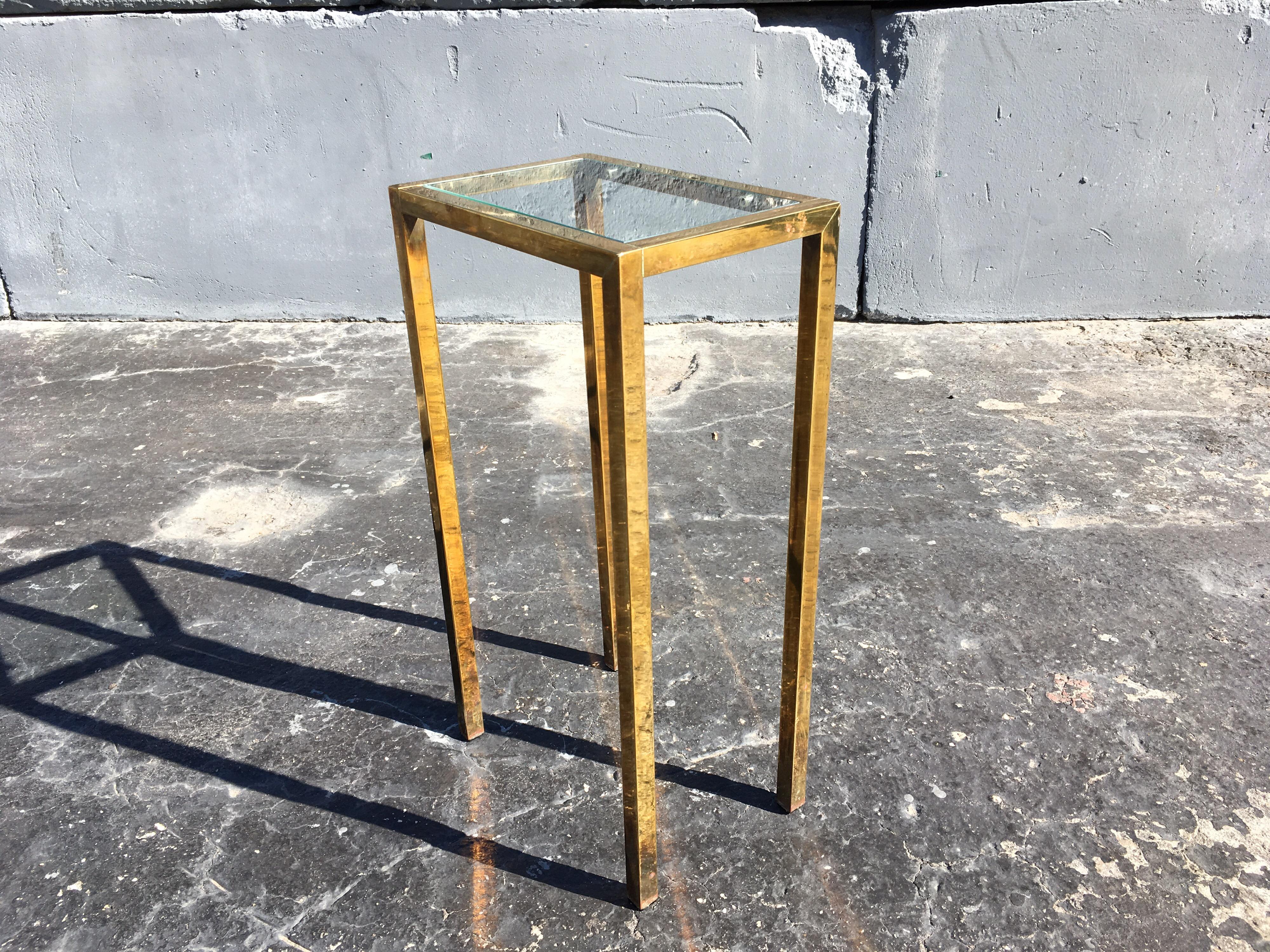 Brass Side Table with Glass in the Style of Laverne 5