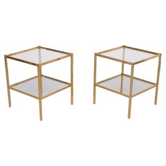 Brass side tables attrib Maison Baguès 1970s France