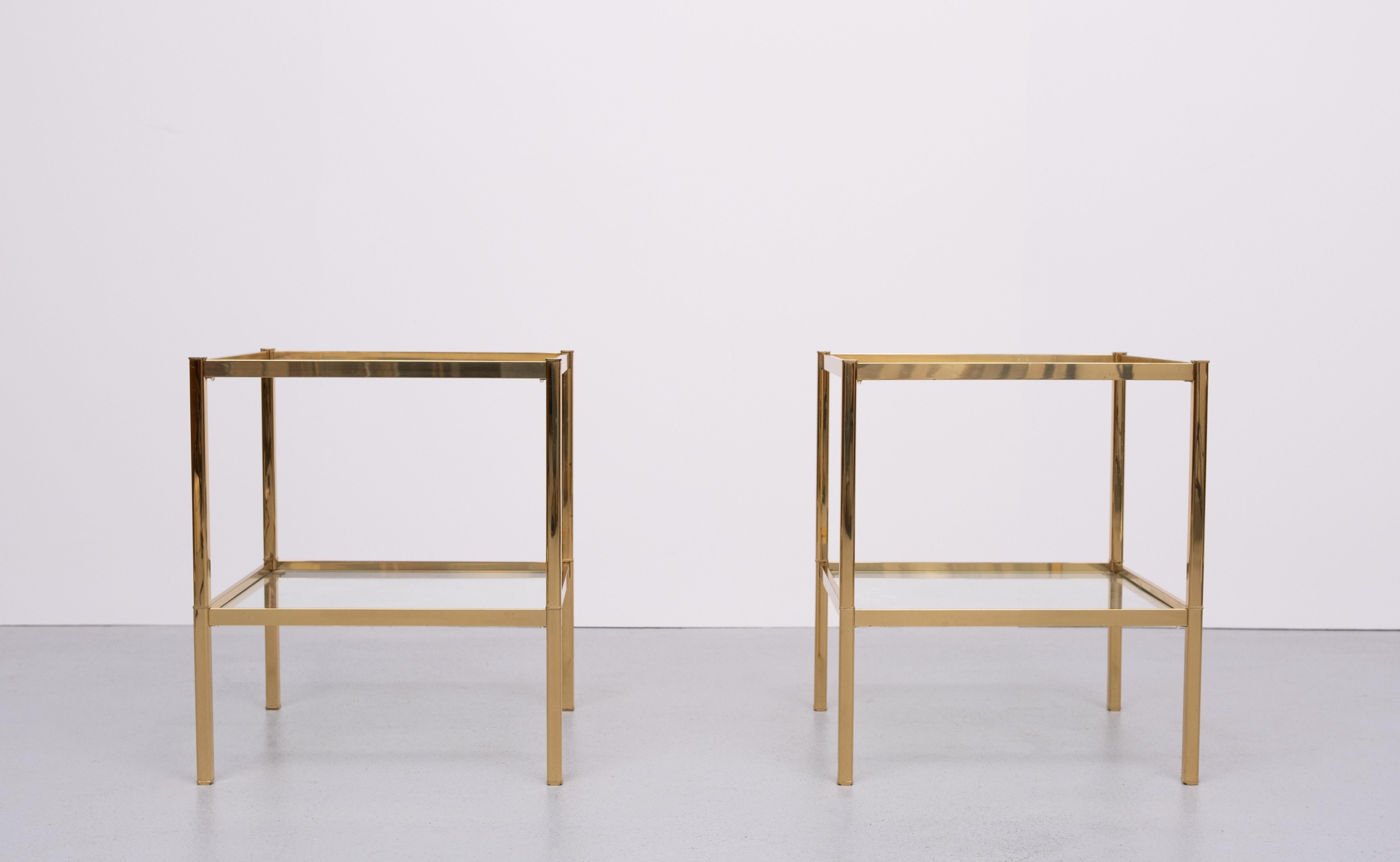 Hollywood Regency Brass side tables attrib Maison Baguès 1970s France For Sale