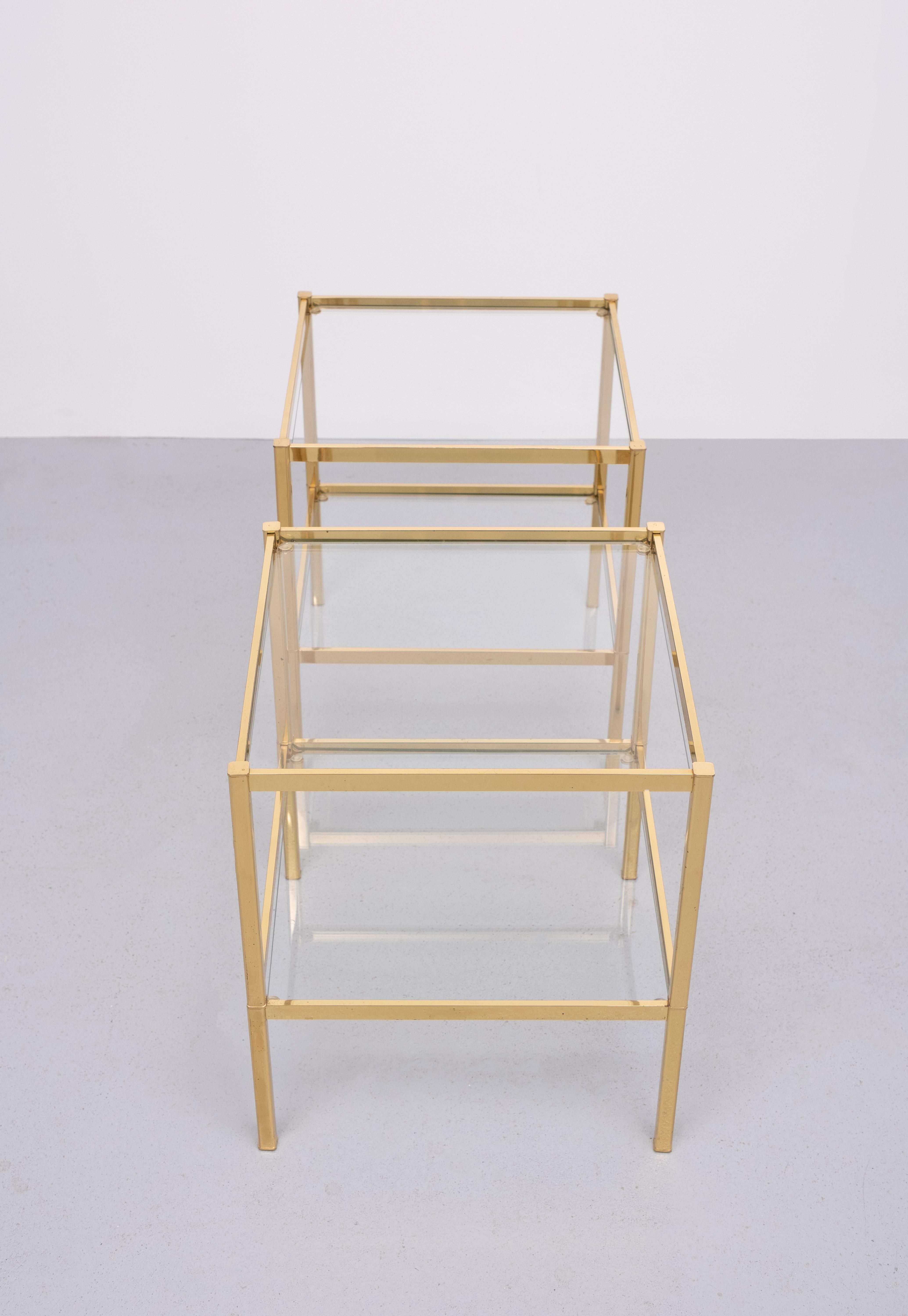 Brass side tables attrib Maison Baguès 1970s France For Sale 1