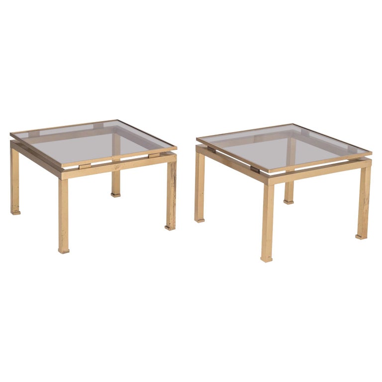 Brass Side Tables by Guy Lefevre for Maison Jansen For Sale