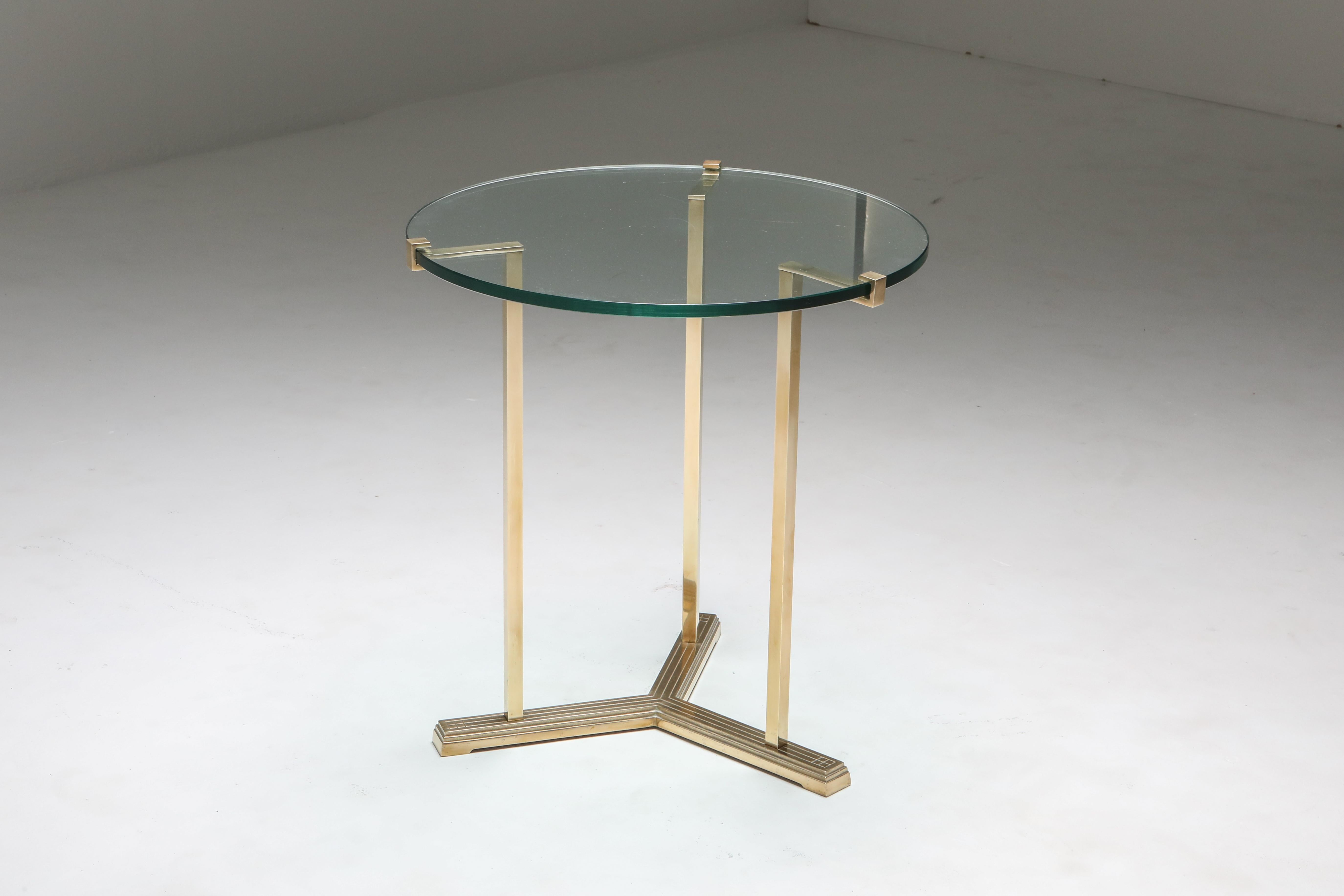 Brass Side Tables by Peter Ghyczy In Excellent Condition In Antwerp, BE