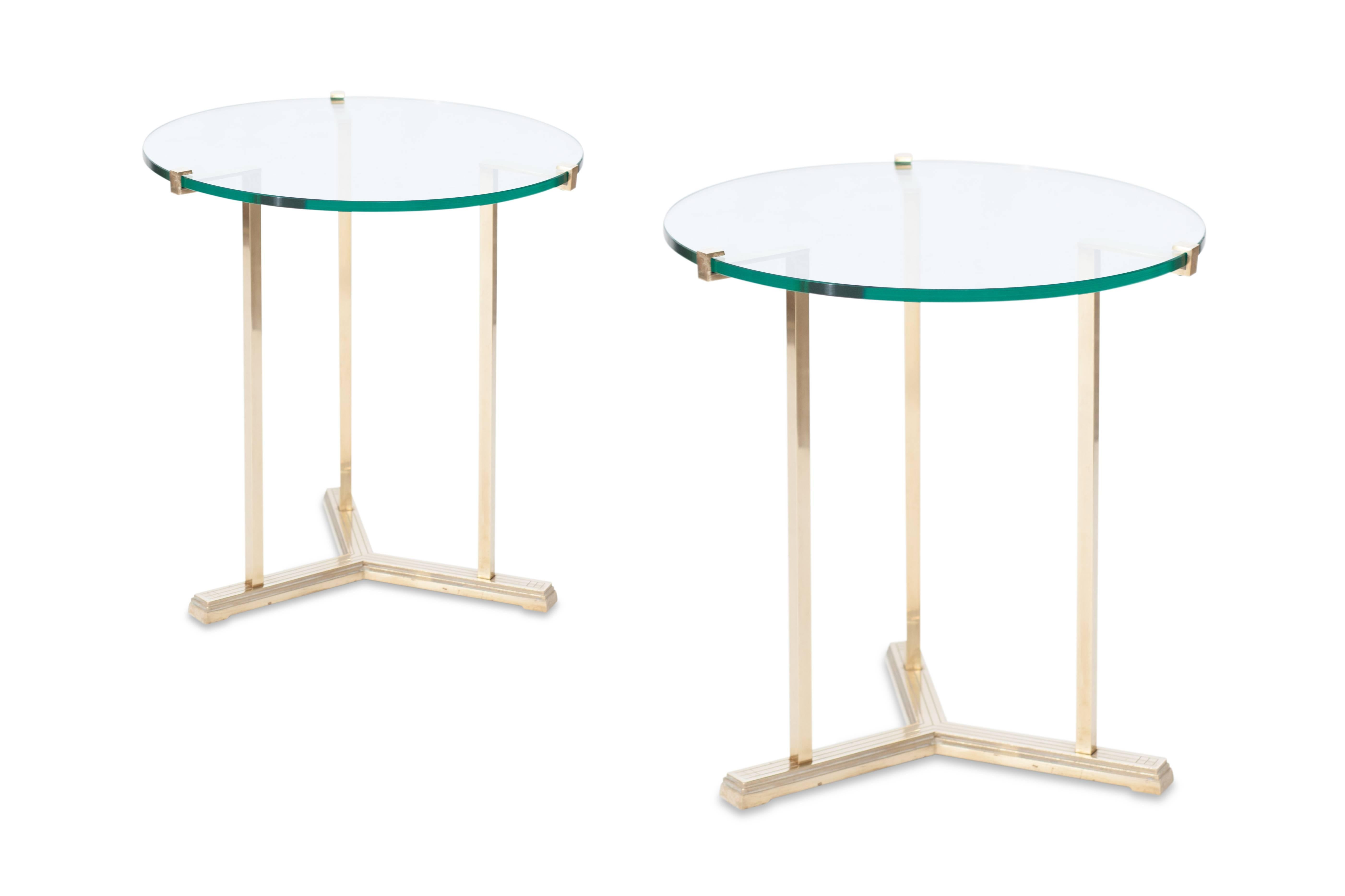 Brass Side Tables by Peter Ghyczy 1
