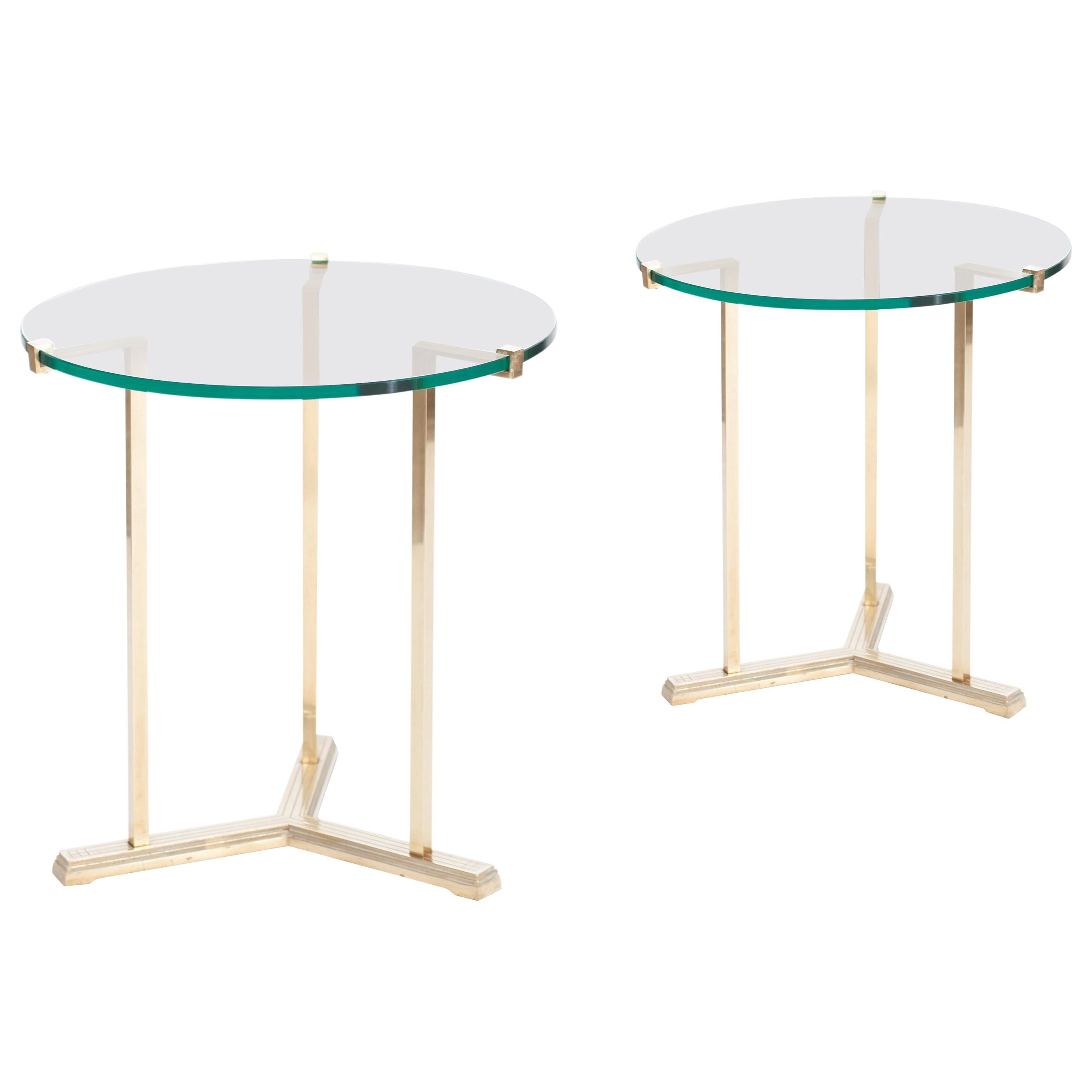 Brass Side Tables by Peter Ghyczy