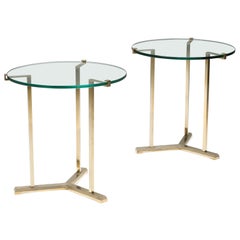 Vintage Brass Side Tables by Peter Ghyczy