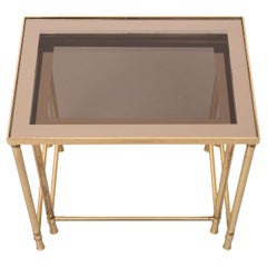 Brass side tables Hollywood Recency  1970s France