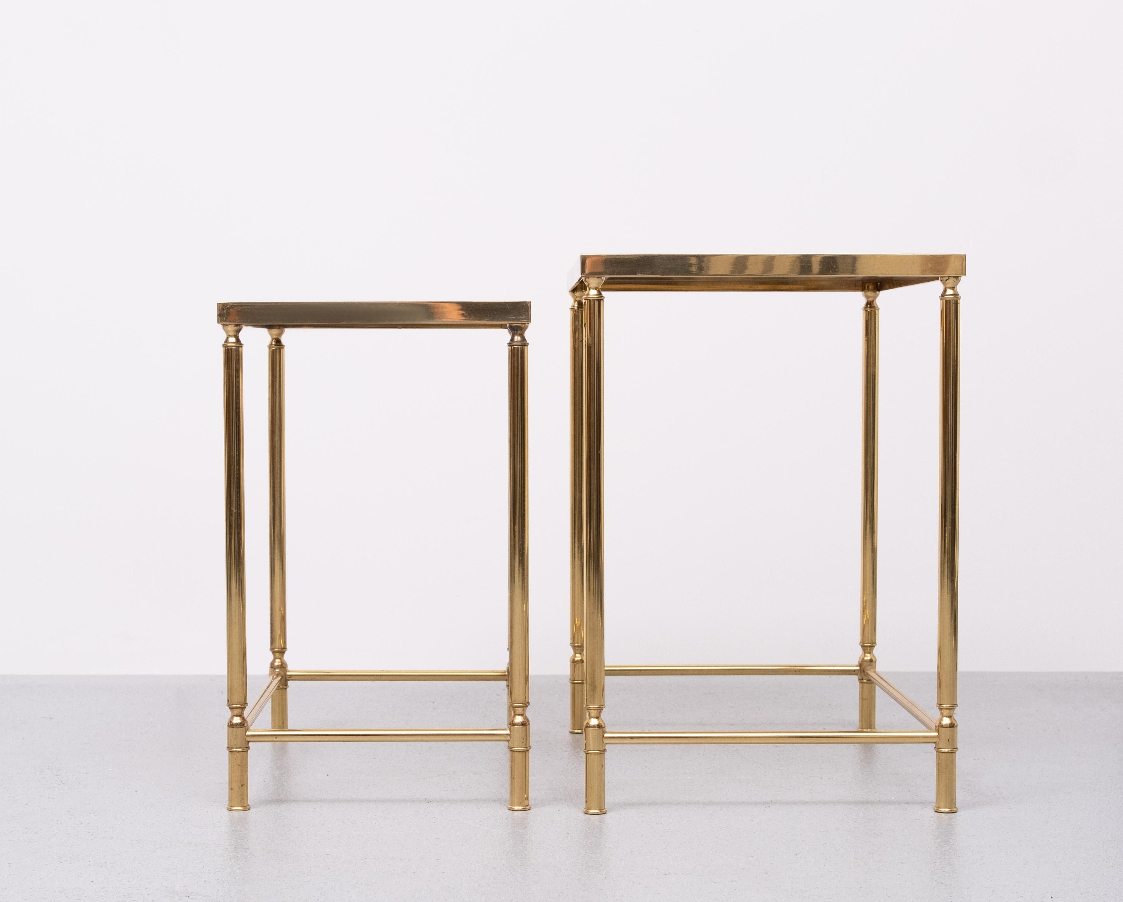 Laiton Tables d'appoint Hollywood Recency  1970 France en vente