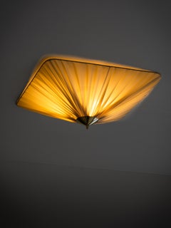 Empotrable de latón y tela de seda, Idman Oy, Finlandia, años 50