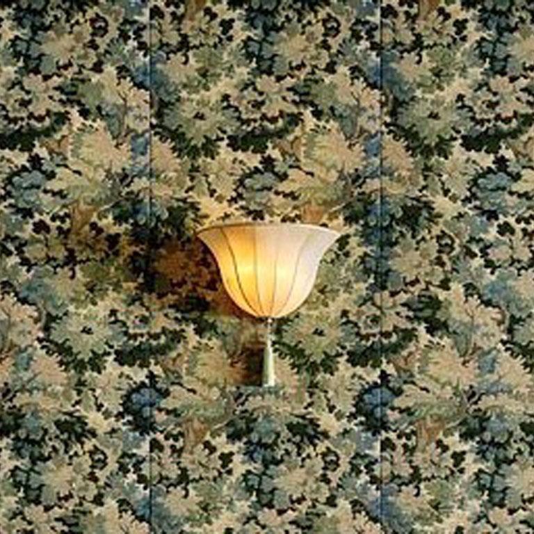 Contemporary Brass/Silk - of the Showroom  Wiener Werkstätte Wall Light Jugendstil, Edition For Sale