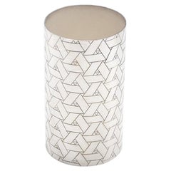 Brass silver-plated chiseled Pencil Holder, Hommage Collection, Weaving Pattern