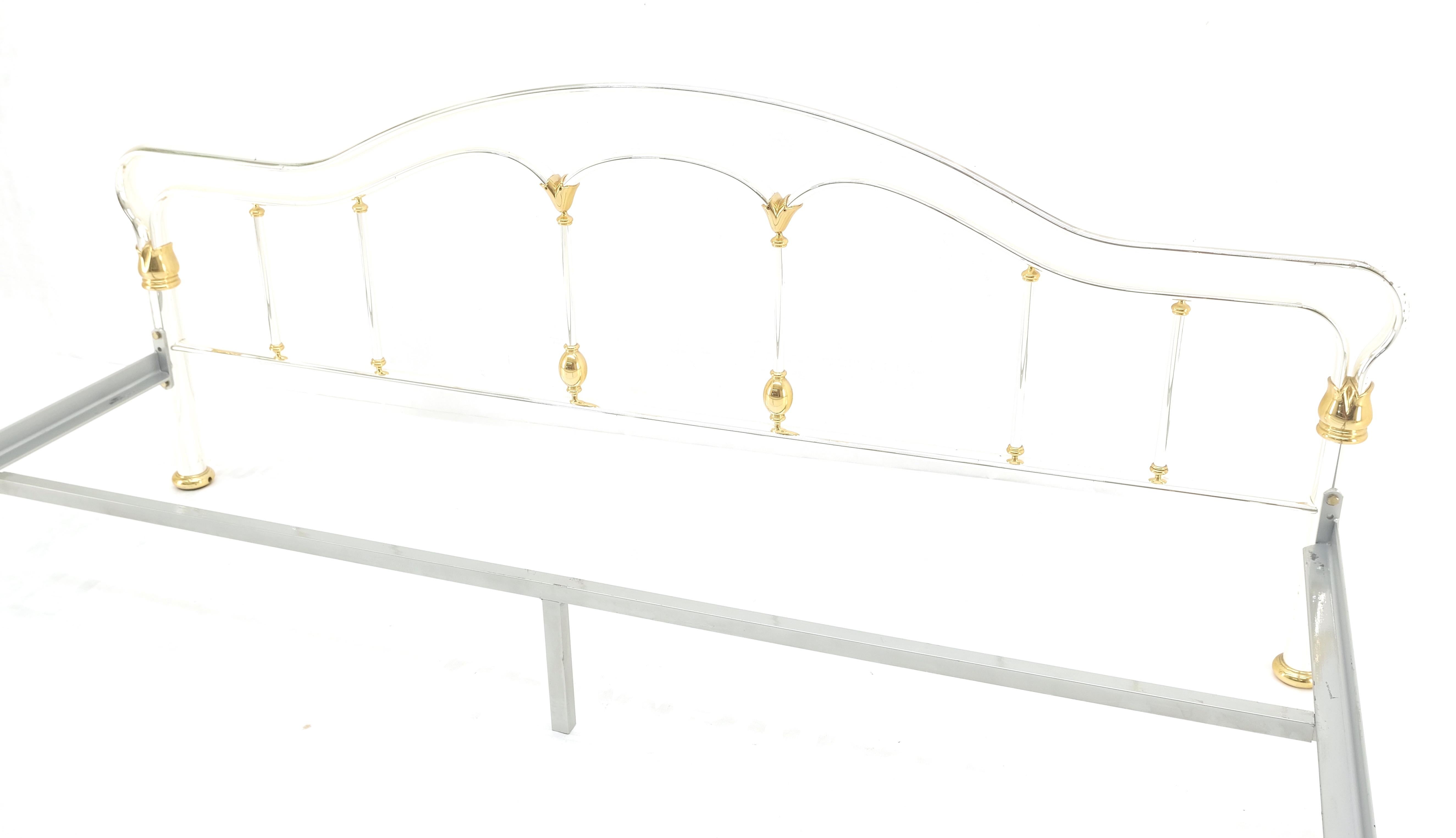 Brass & Silver Plated King Size Hollywood Regency Bed Frame Rails Mid Century For Sale 5