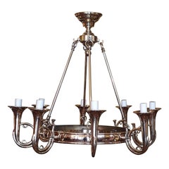 Brass Eight Arm Chandelier