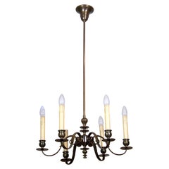 Brass Six-Armed Chandelier