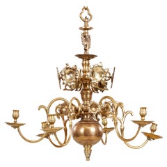 Antique Brass Six Light Chandelier