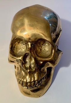 Brass Skull Sculpture Bookend