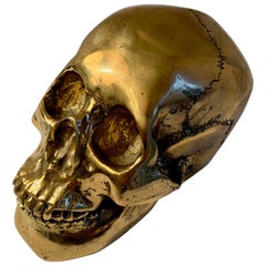 Brass Skull Sculpture Bookend