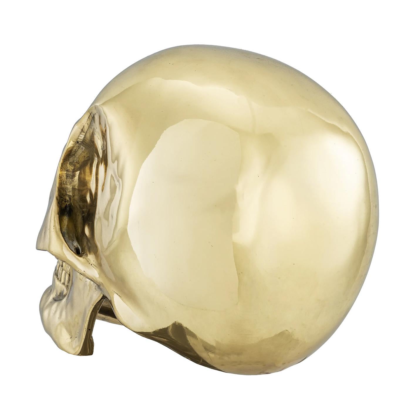 Hand-Crafted Brass Skull Sculpture For Sale