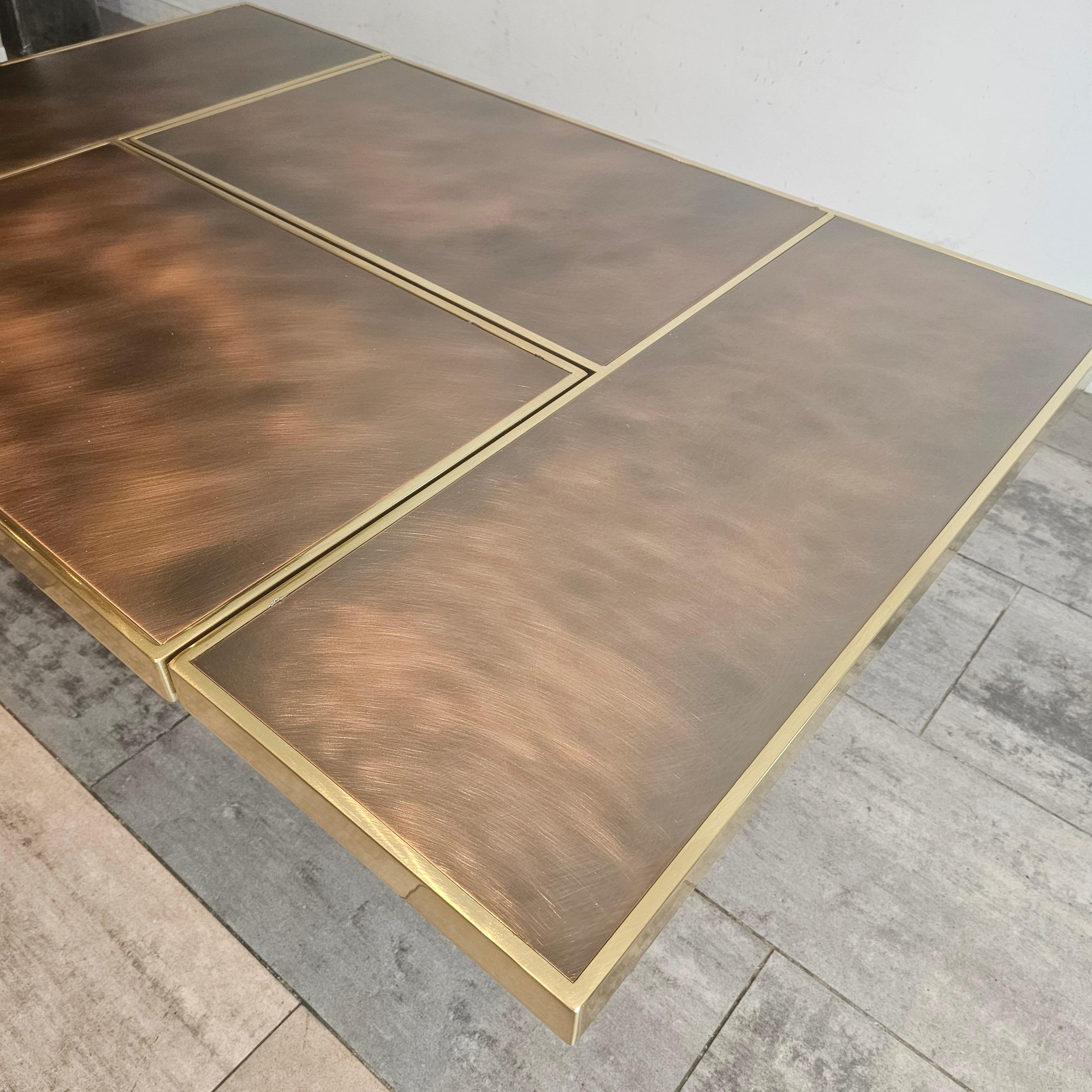 Hollywood Regency Brass Sliding Coffee Table from 
