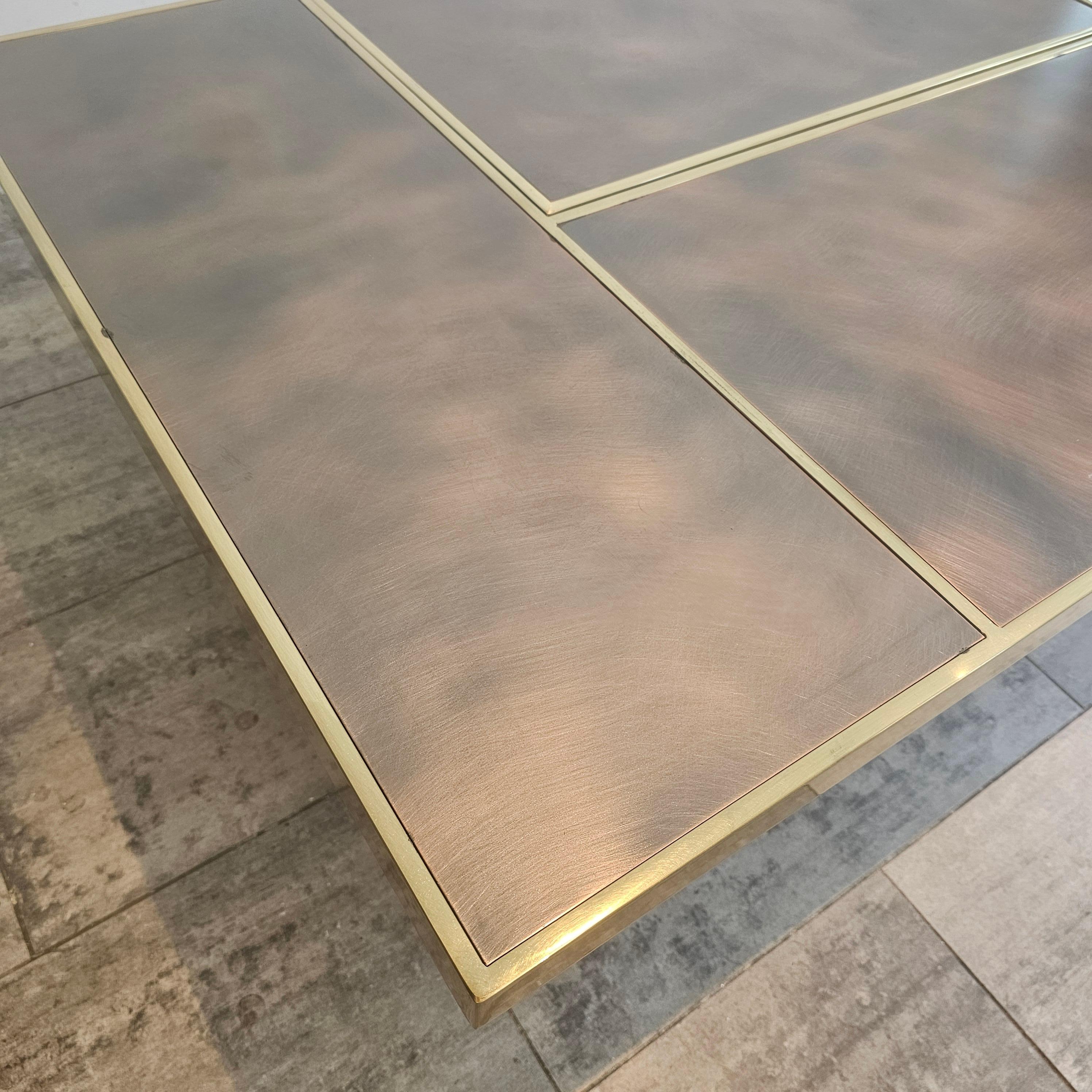 French Brass Sliding Coffee Table from 