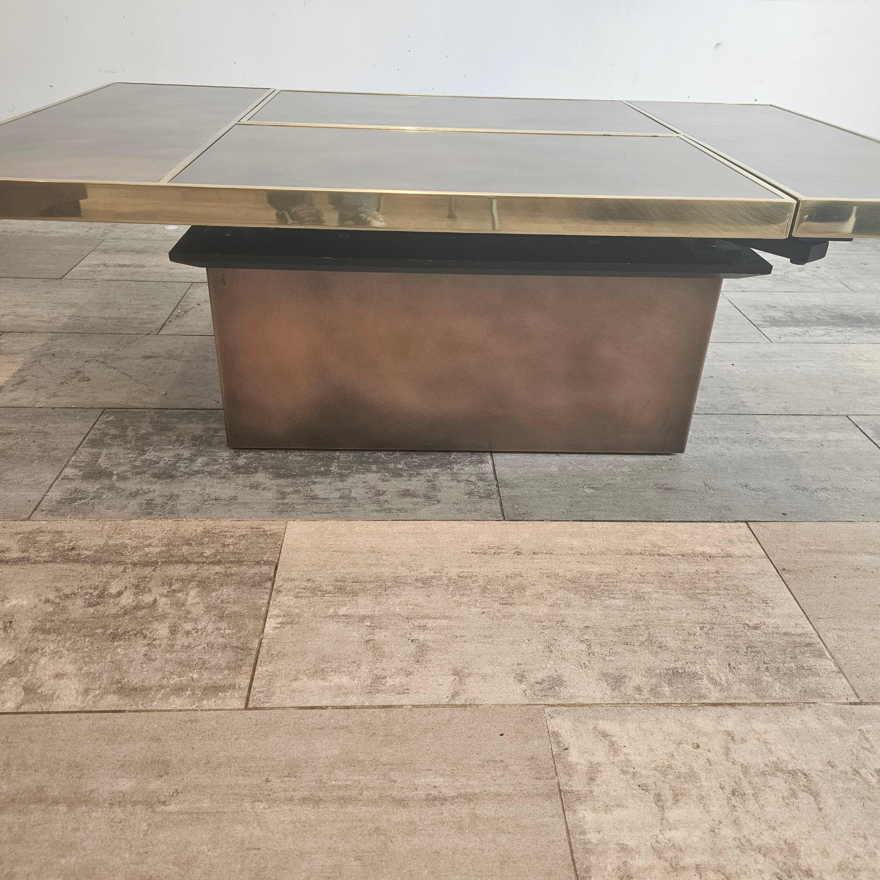 Late 20th Century Brass Sliding Coffee Table from 