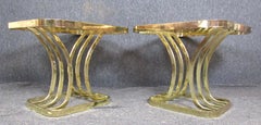 Brass Smoked Glass Side Tables